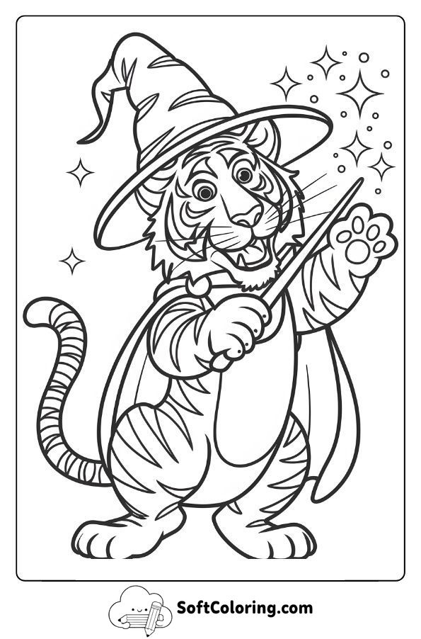 Wizard Tiger Casting Spells