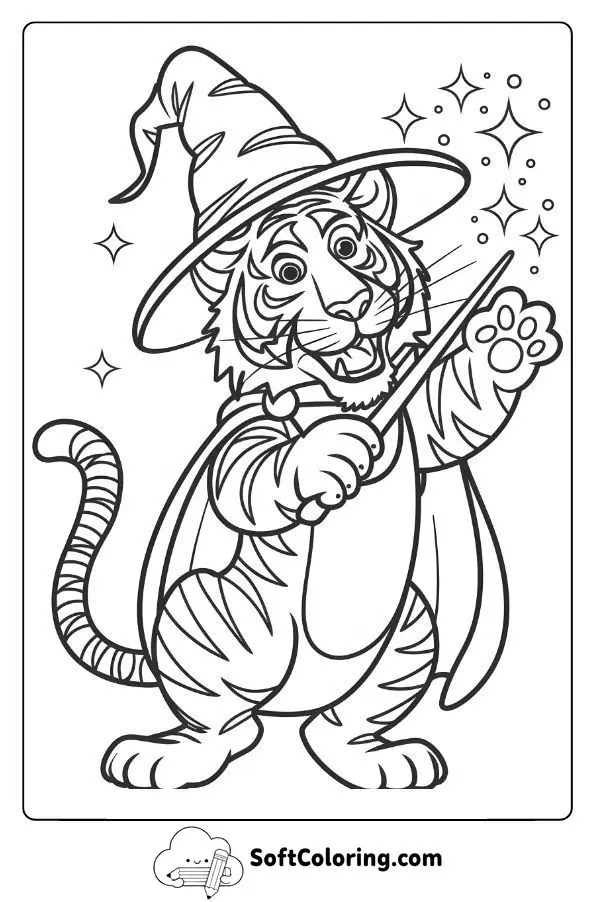 Wizard Tiger Casting Spells