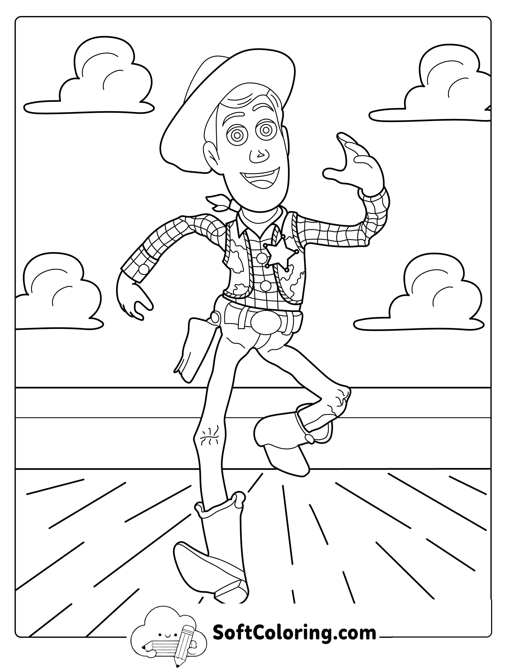 Woody from Toy Story Coloring Page