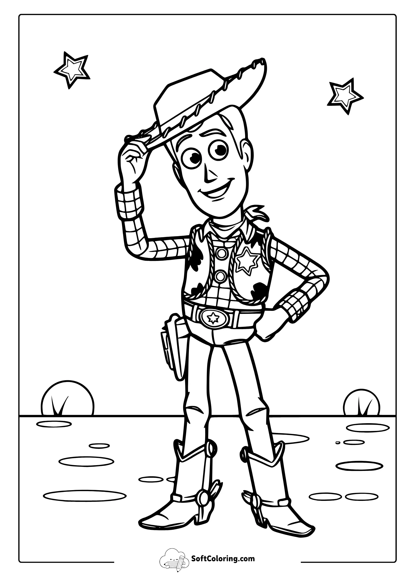 Woody Tipping His Hat Coloring Page