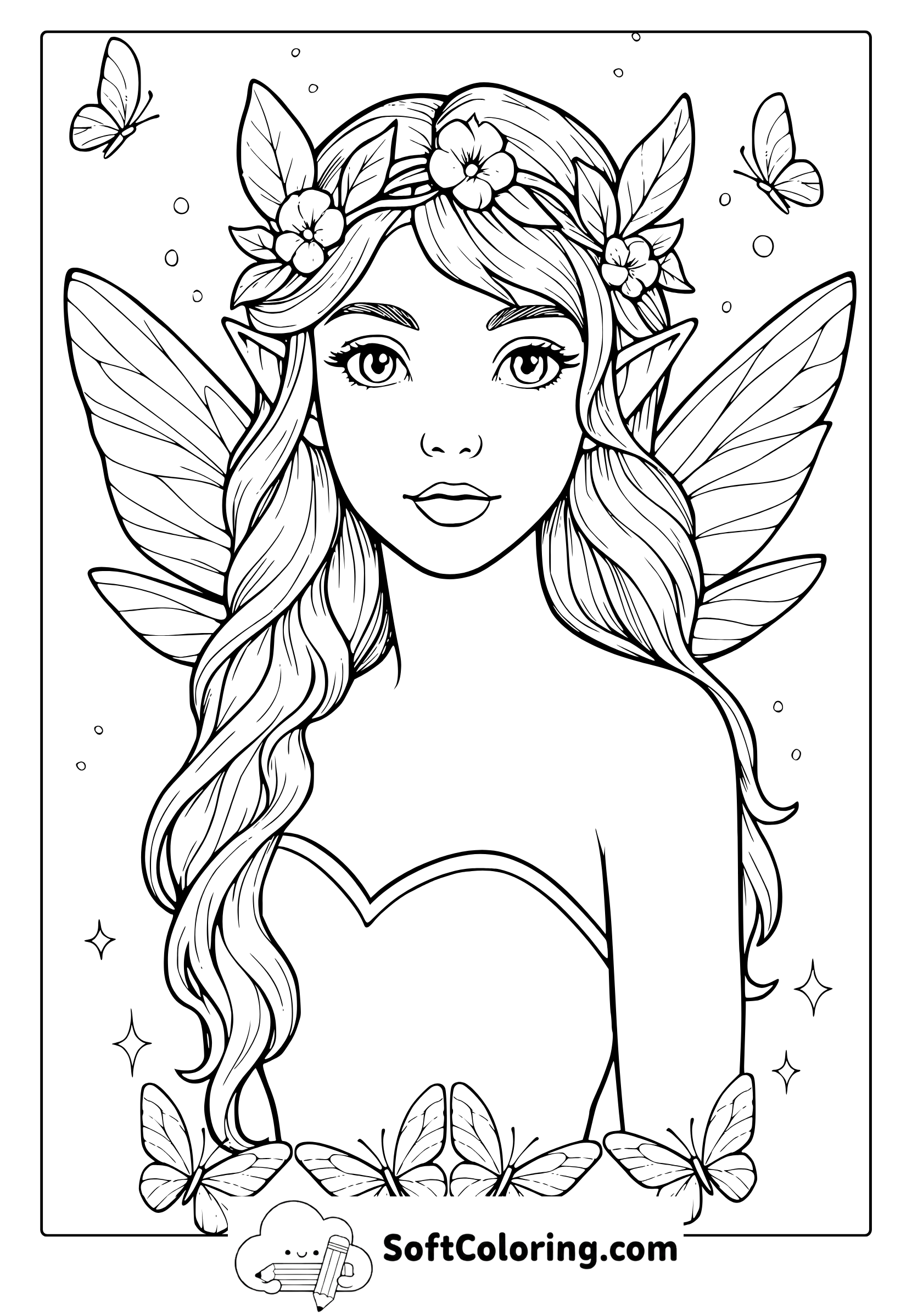adorable fairy coloring page