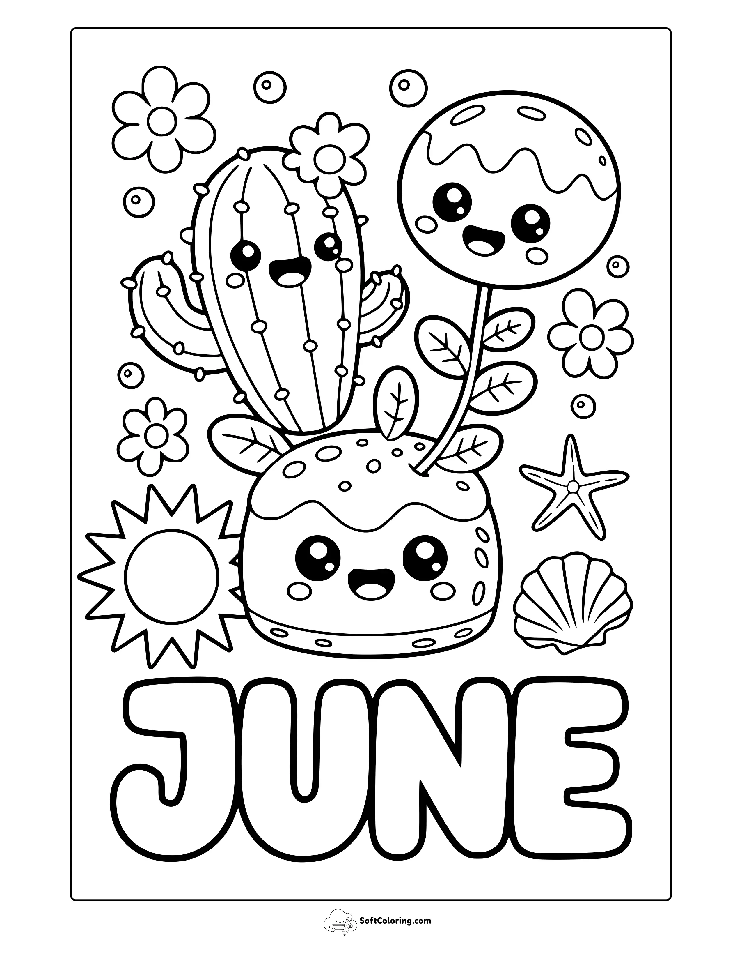 Adorable June Coloring Page