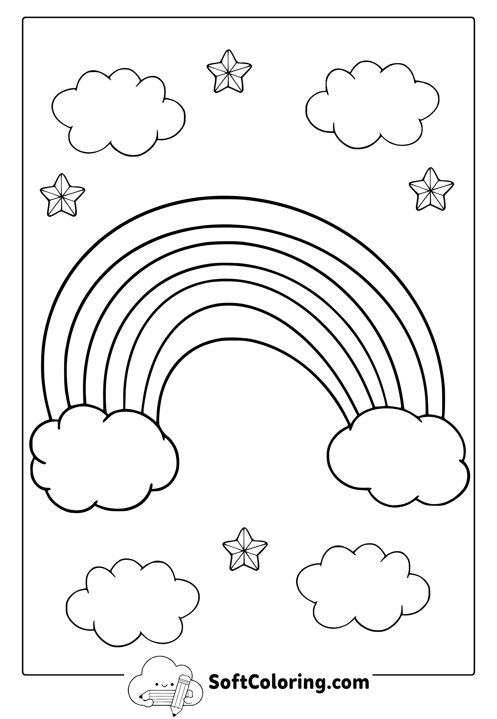 adorable rainbow coloring page