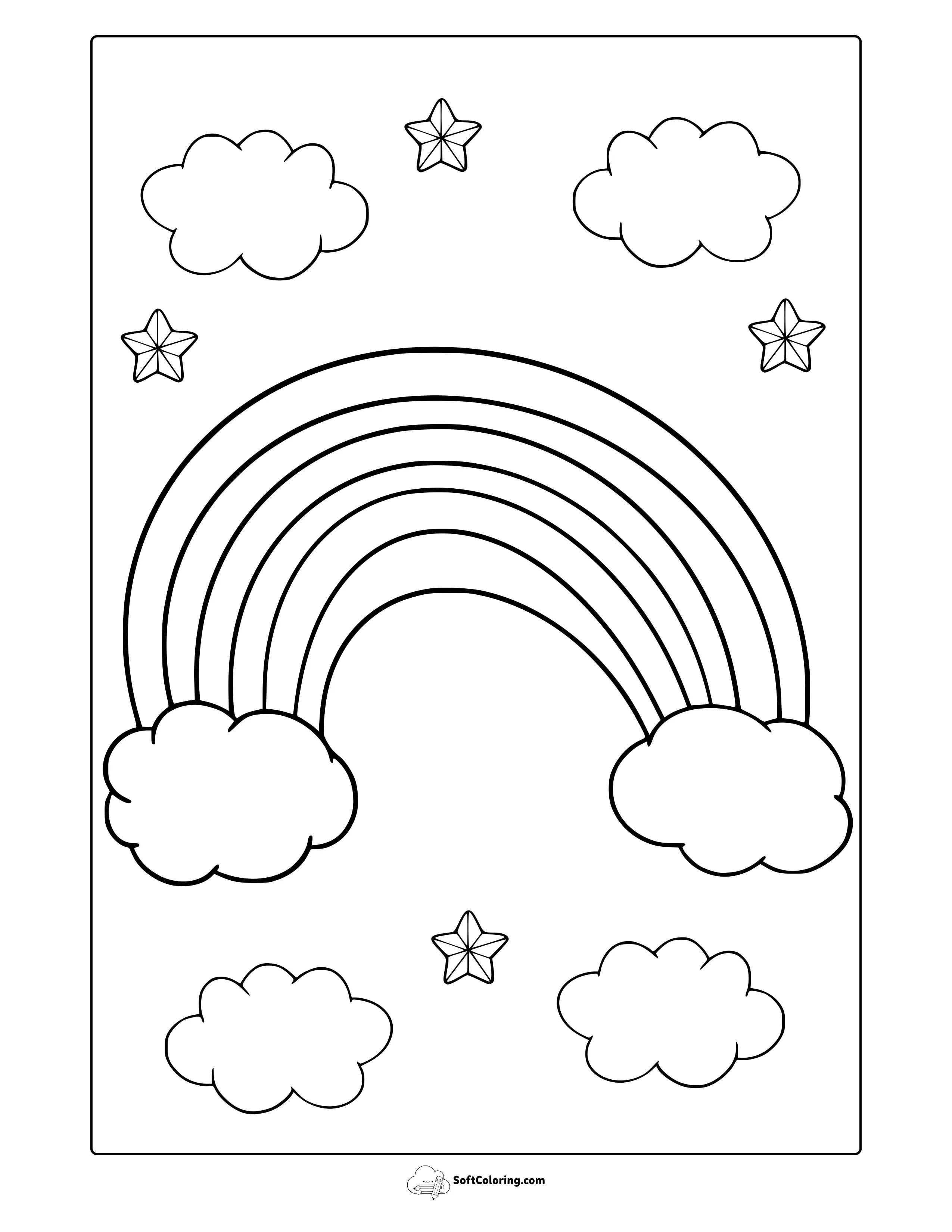 Adorable Rainbow Coloring Page
