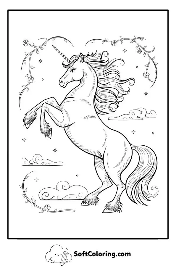 Adult Unicorn Coloring Page