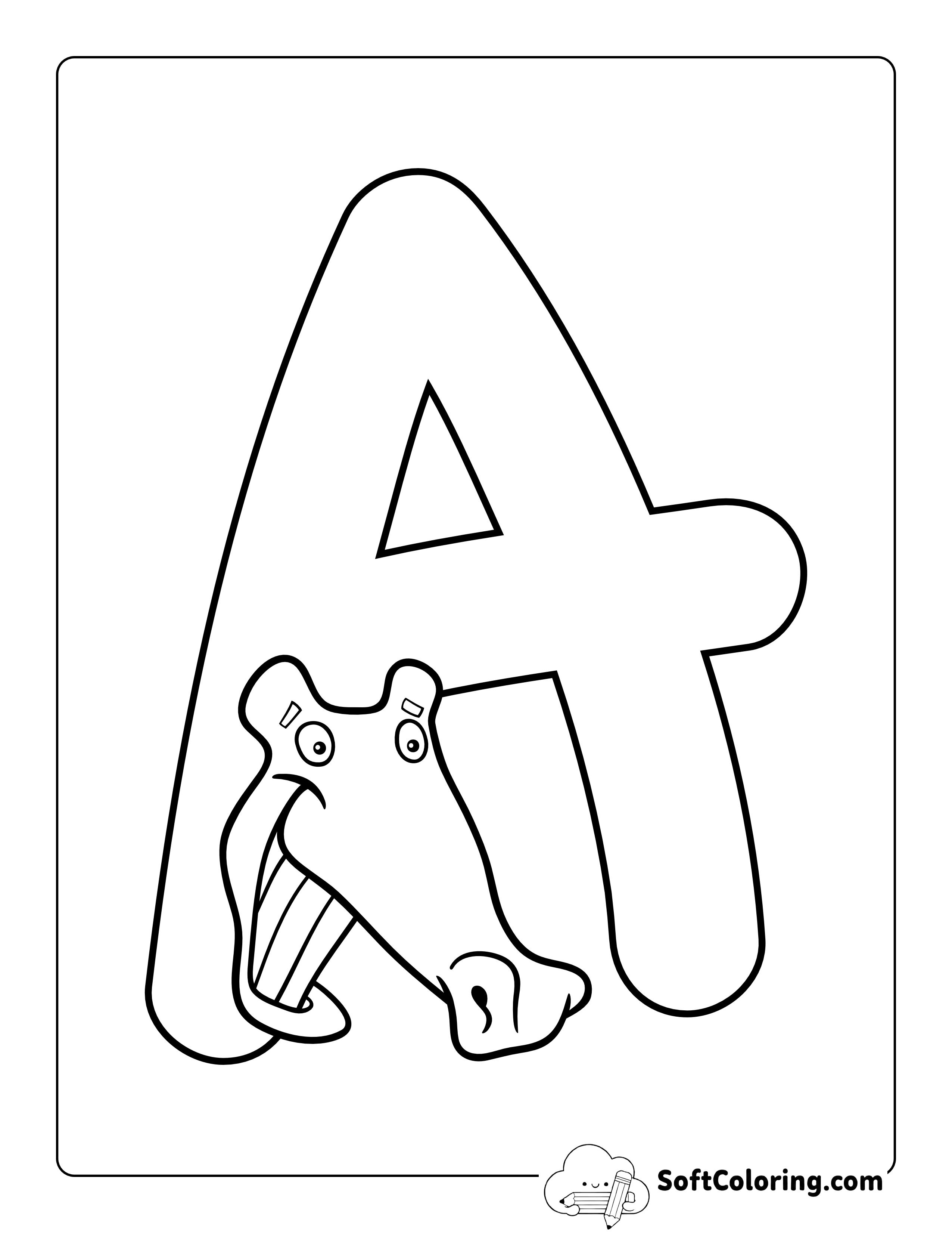 Alligator Letter A Coloring Page