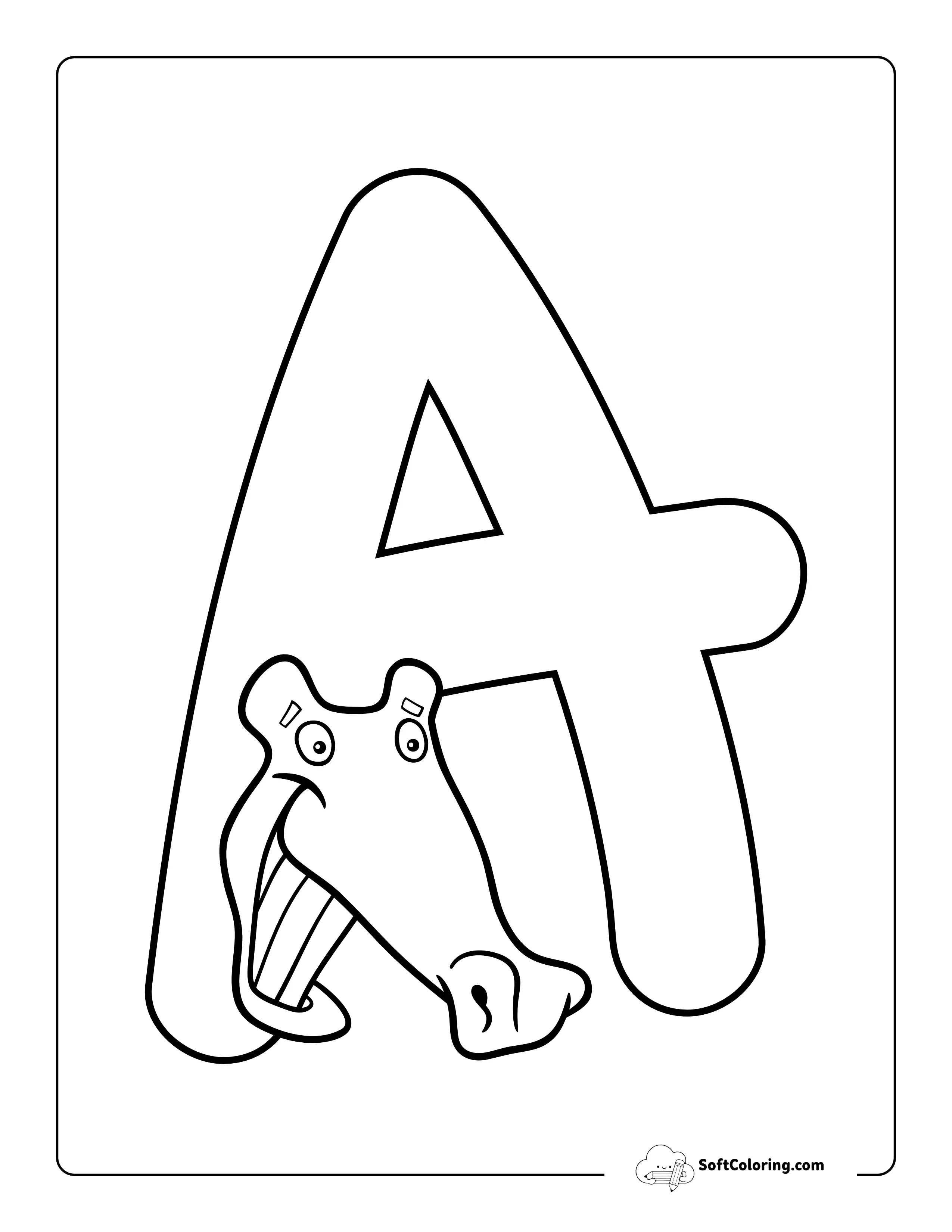 Alligator Letter A Coloring Page