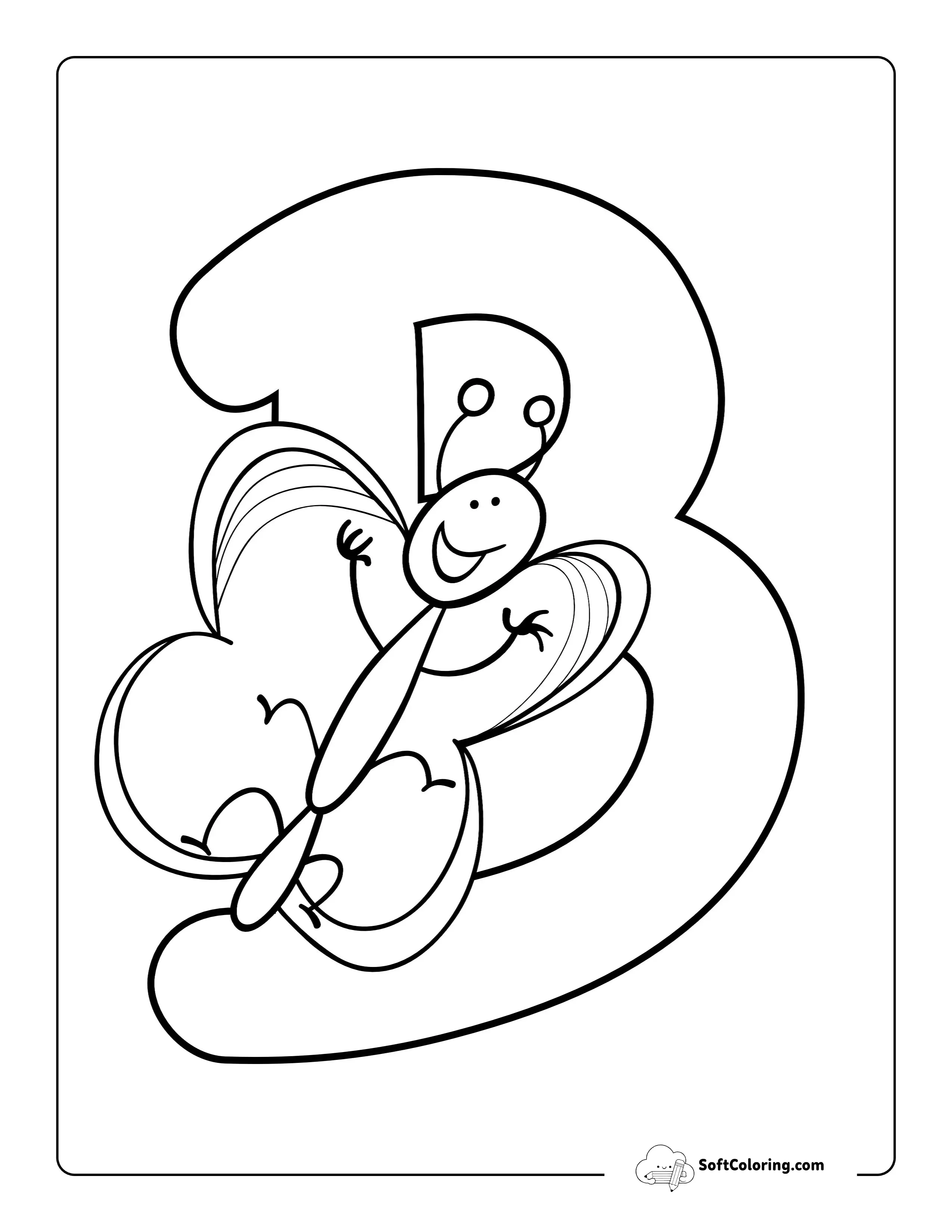 Butterfly Letter B Coloring Page For Kids
