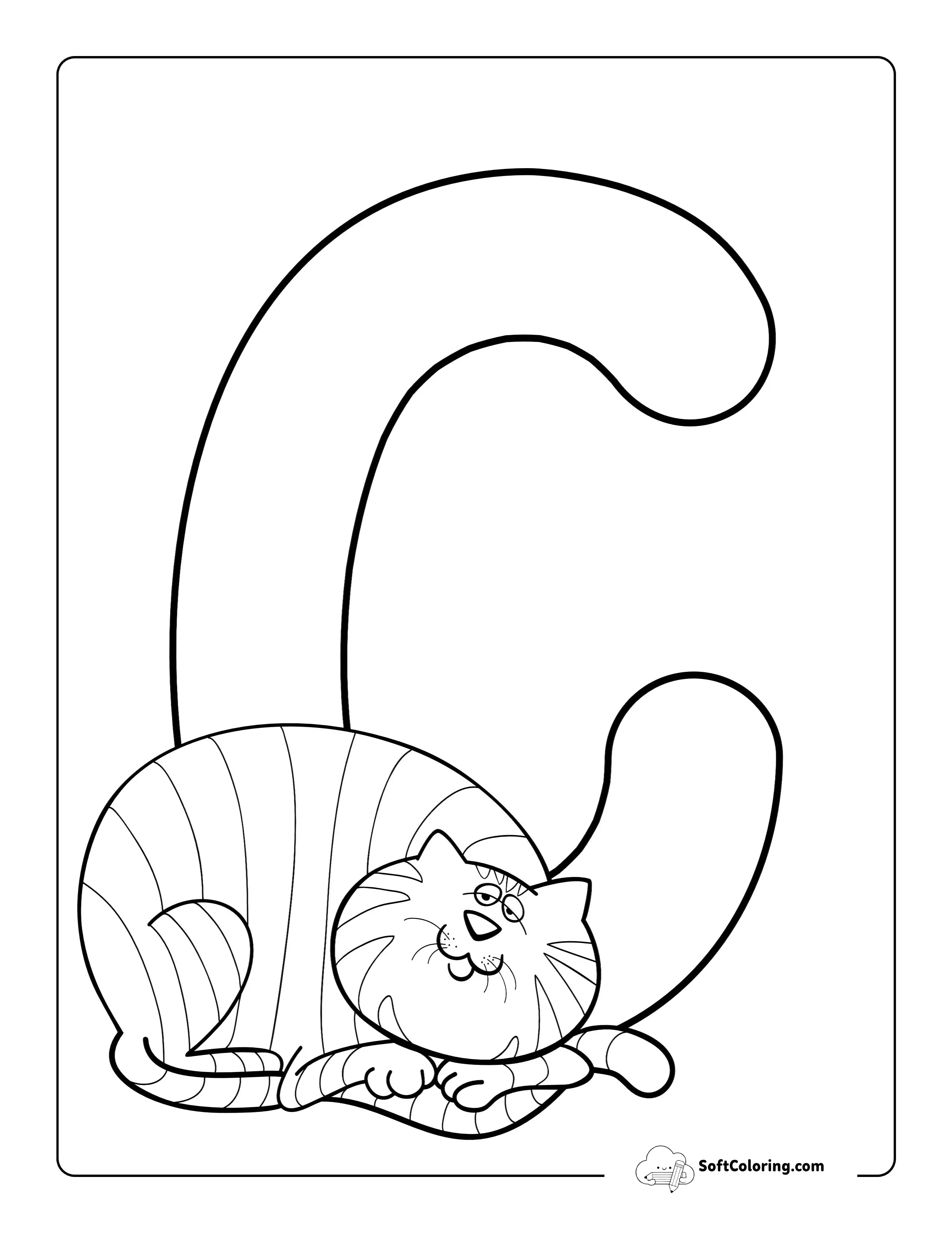 Cat Letter C Coloring Sheet