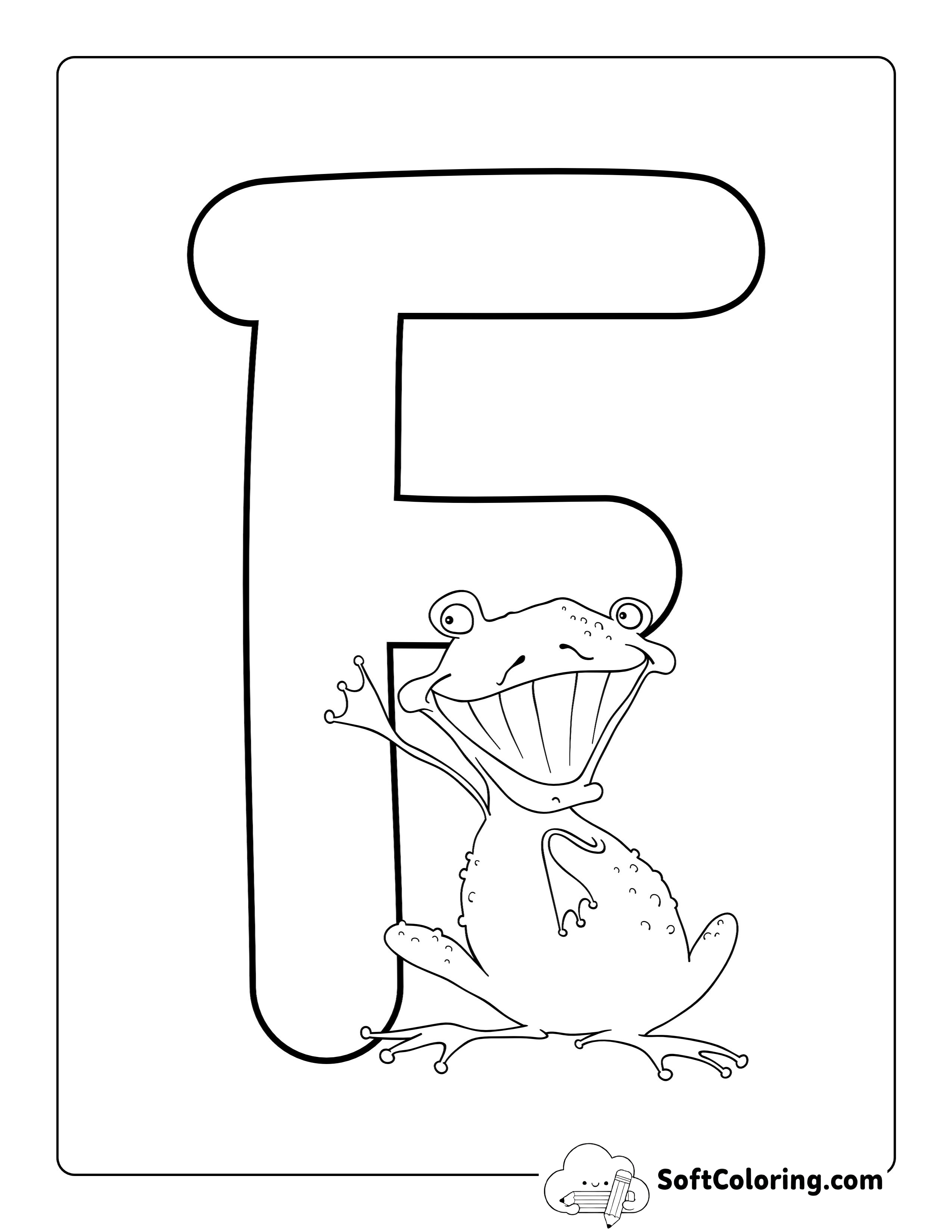 Frog Letter F Alphabet Printable for Kids