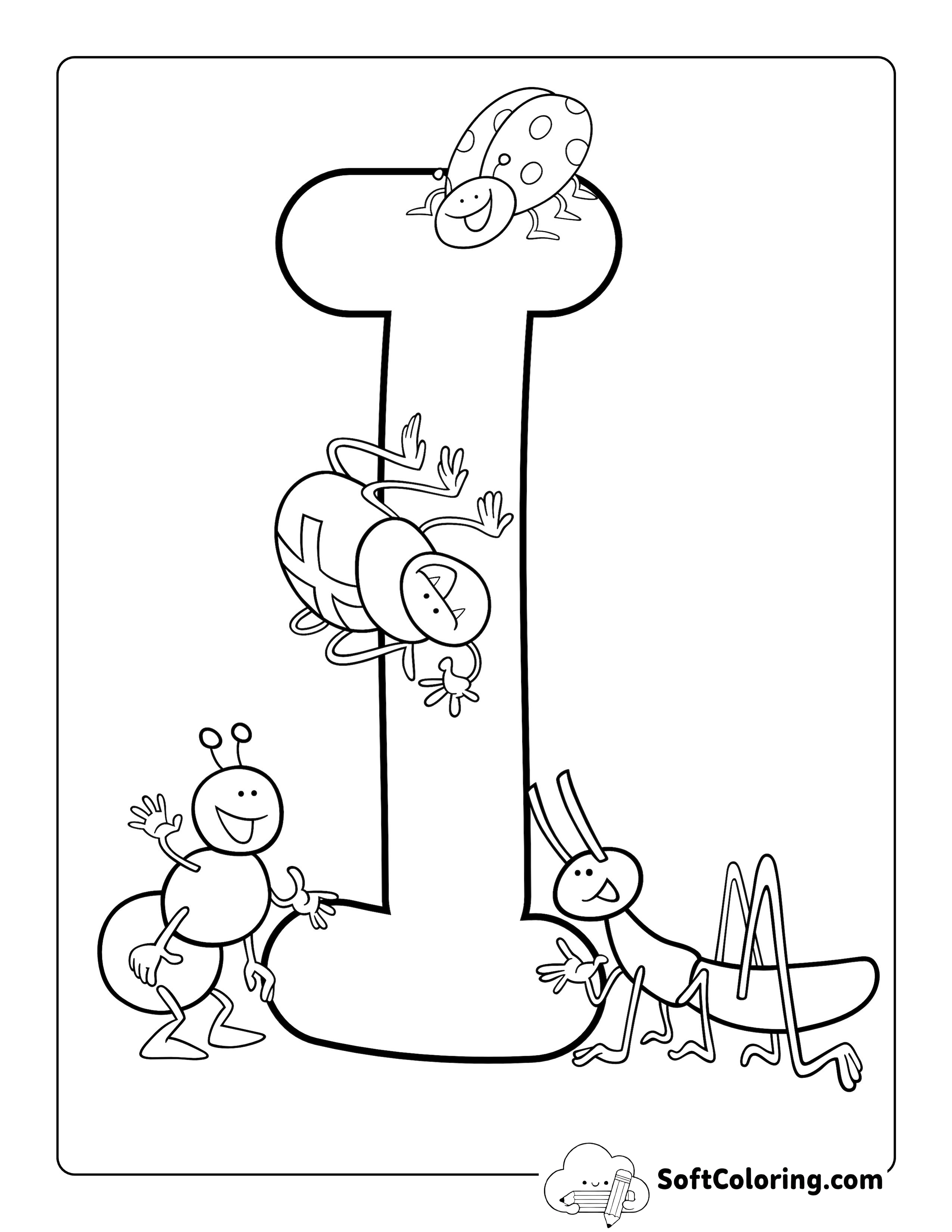 Cartoon Insects Coloring Page