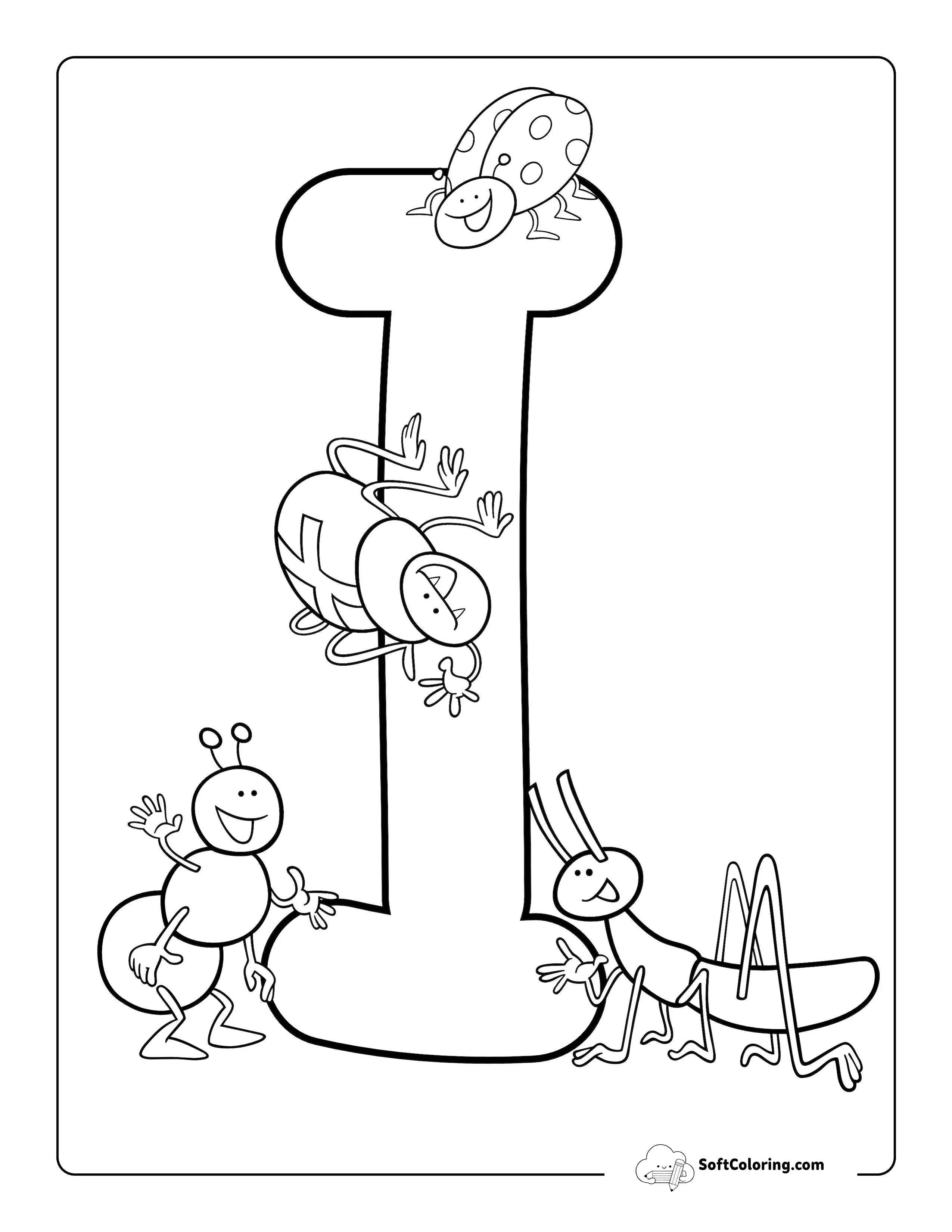 Cartoon Insects Coloring Page