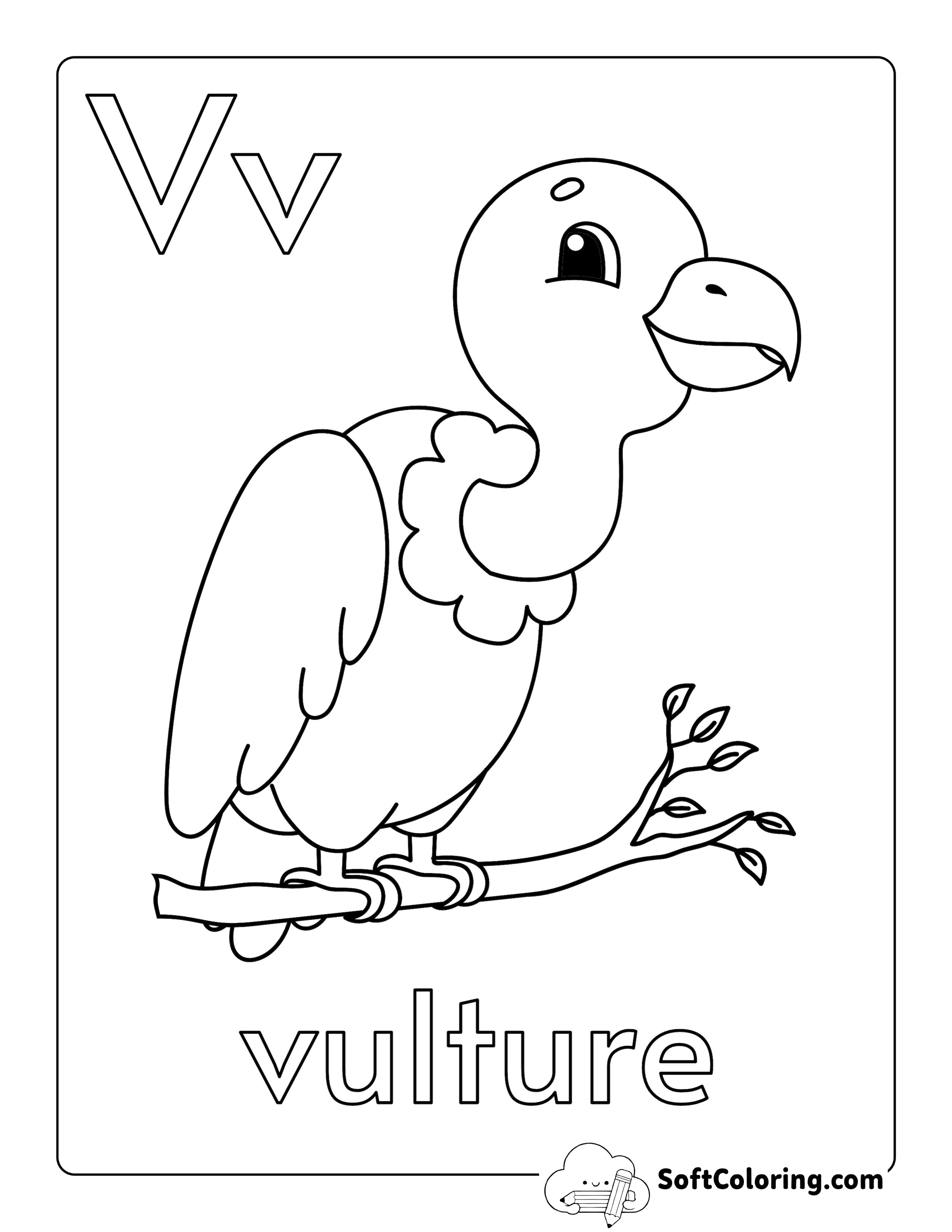Vulture Alphabet Printable for Kids