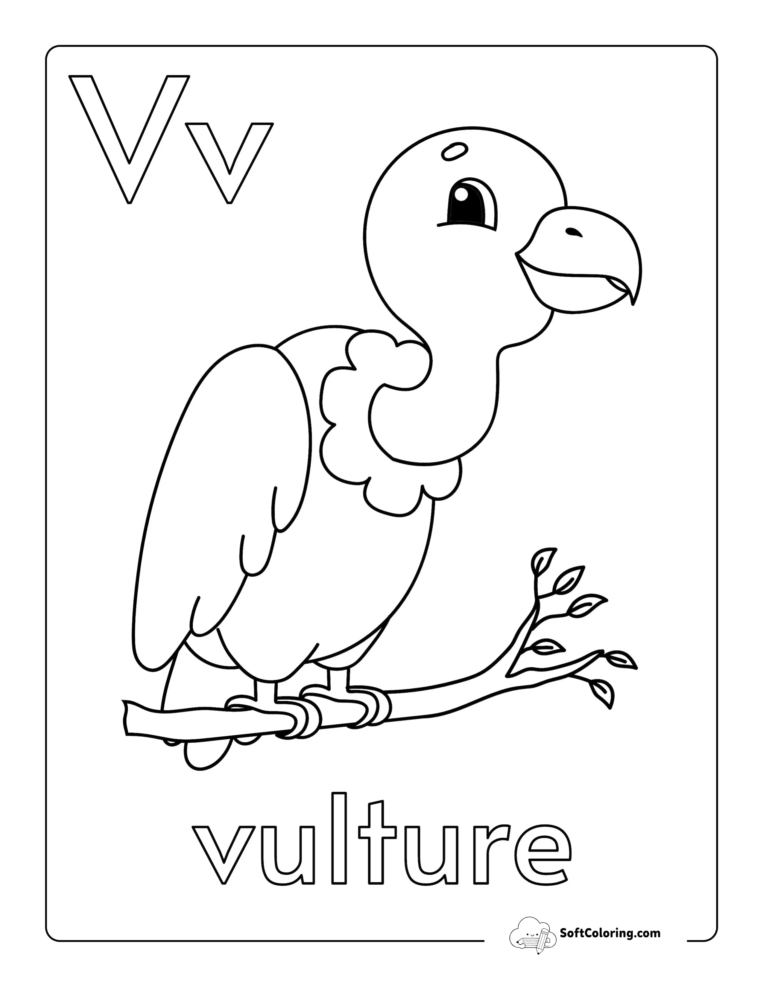Vulture Alphabet Printable For Kids