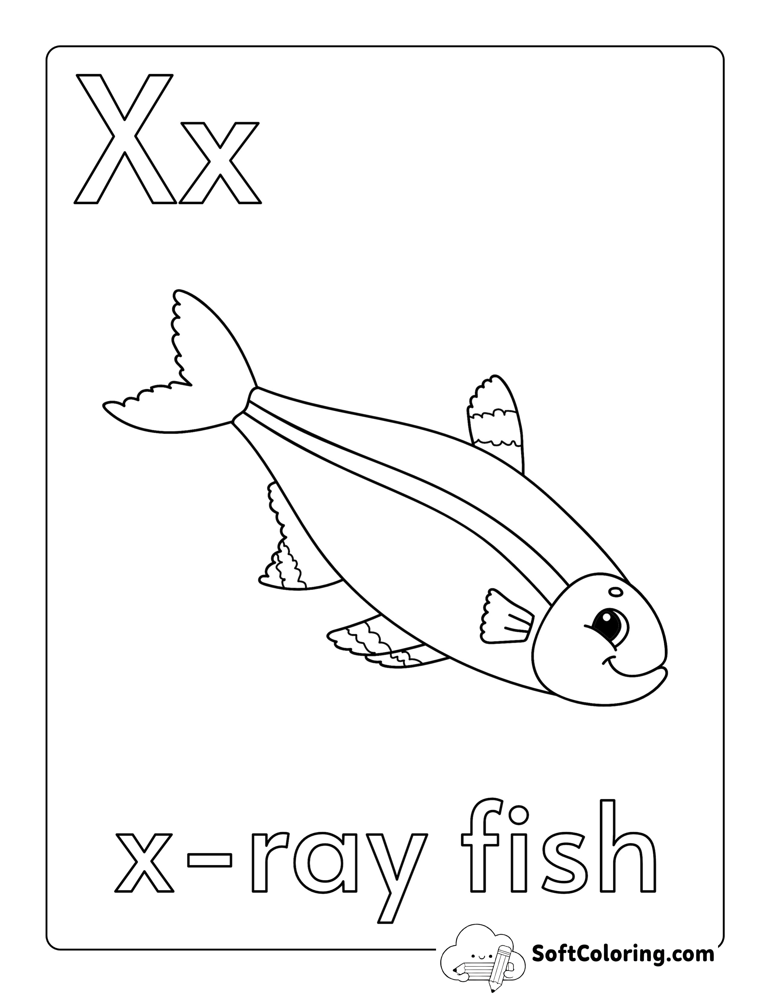 "X is for X-ray Fish" ABC Printable