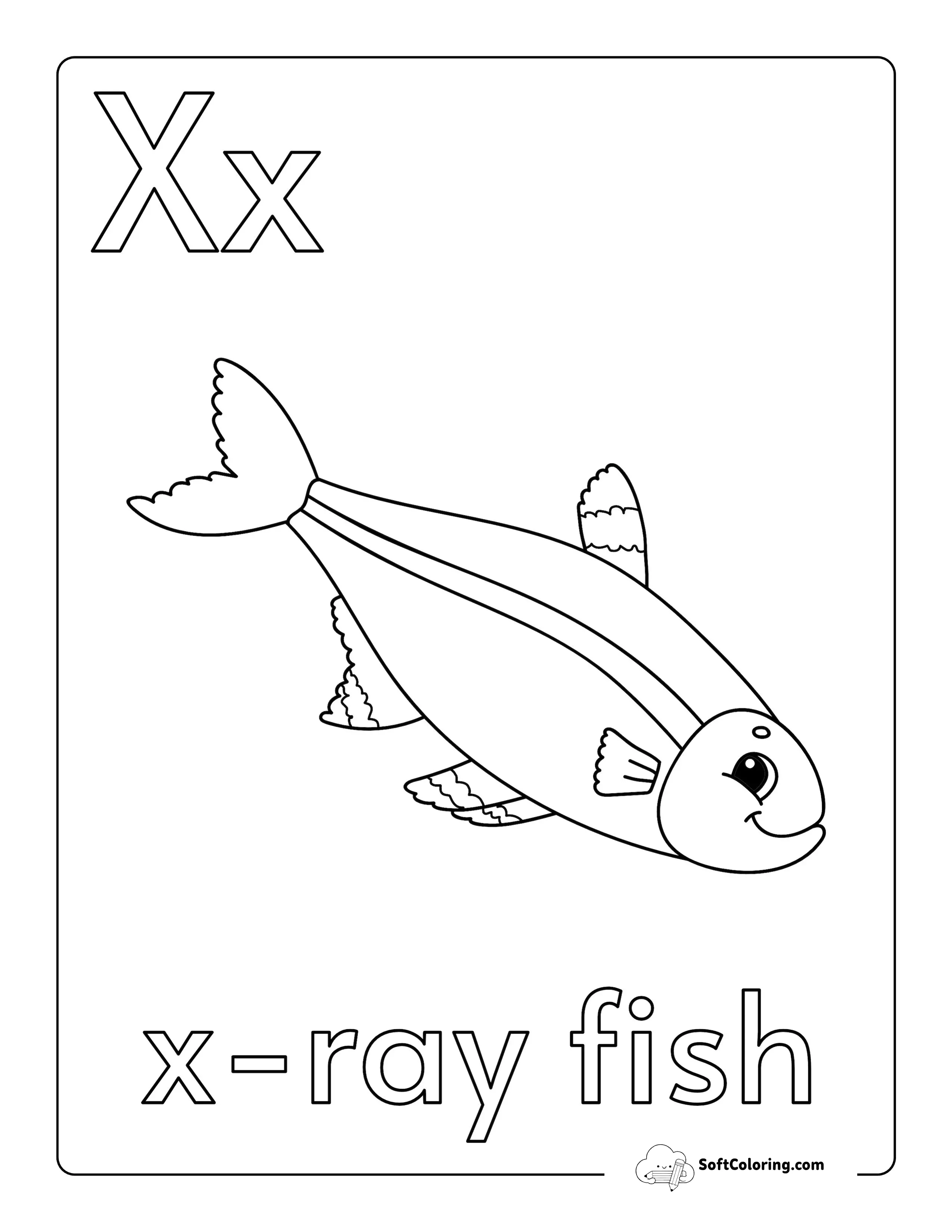 "X Is For X-Ray Fish" Abc Printable