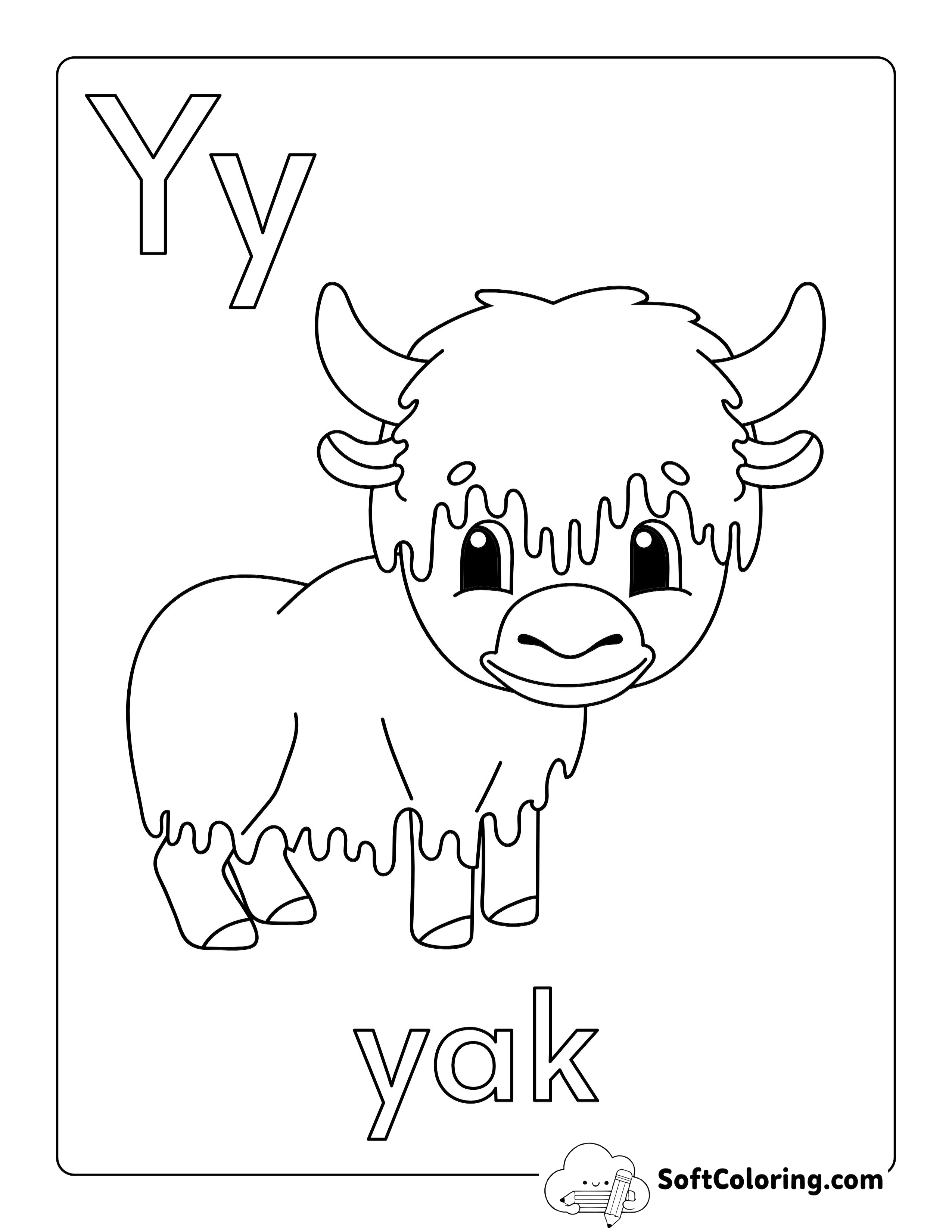 "Y is for Yak" Alphabet Printable for Kids