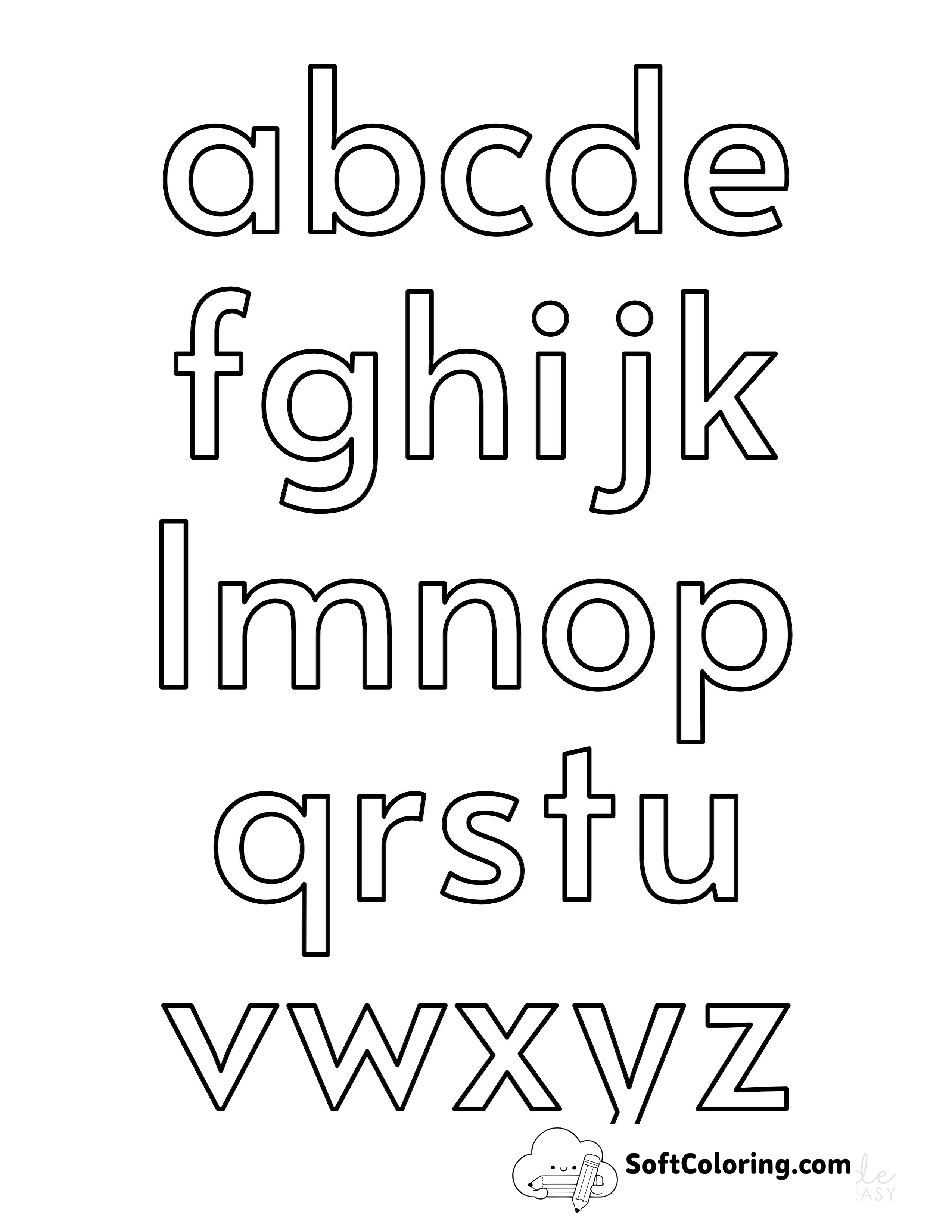 Lowercase Alphabet Coloring Page