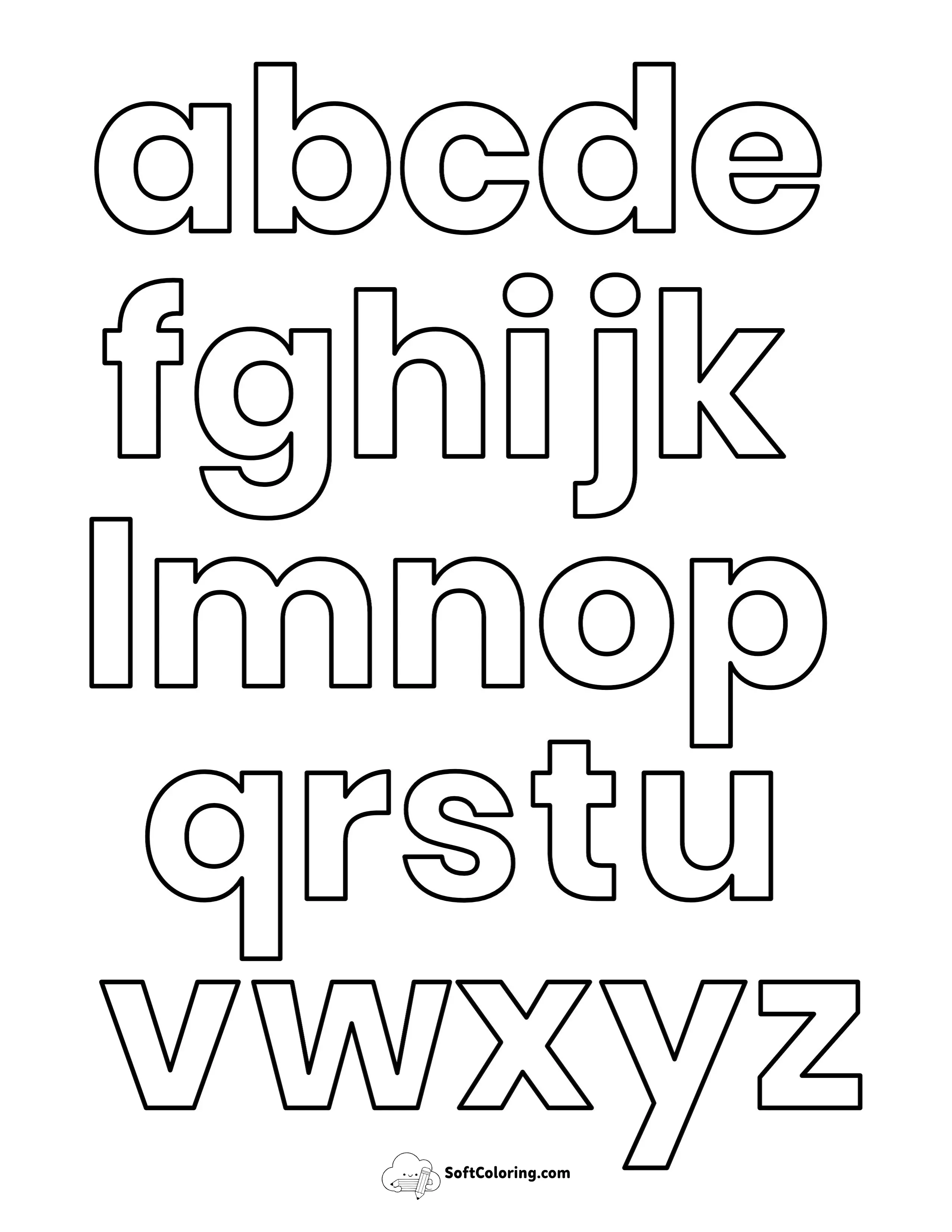 Lowercase Abc Coloring Sheet