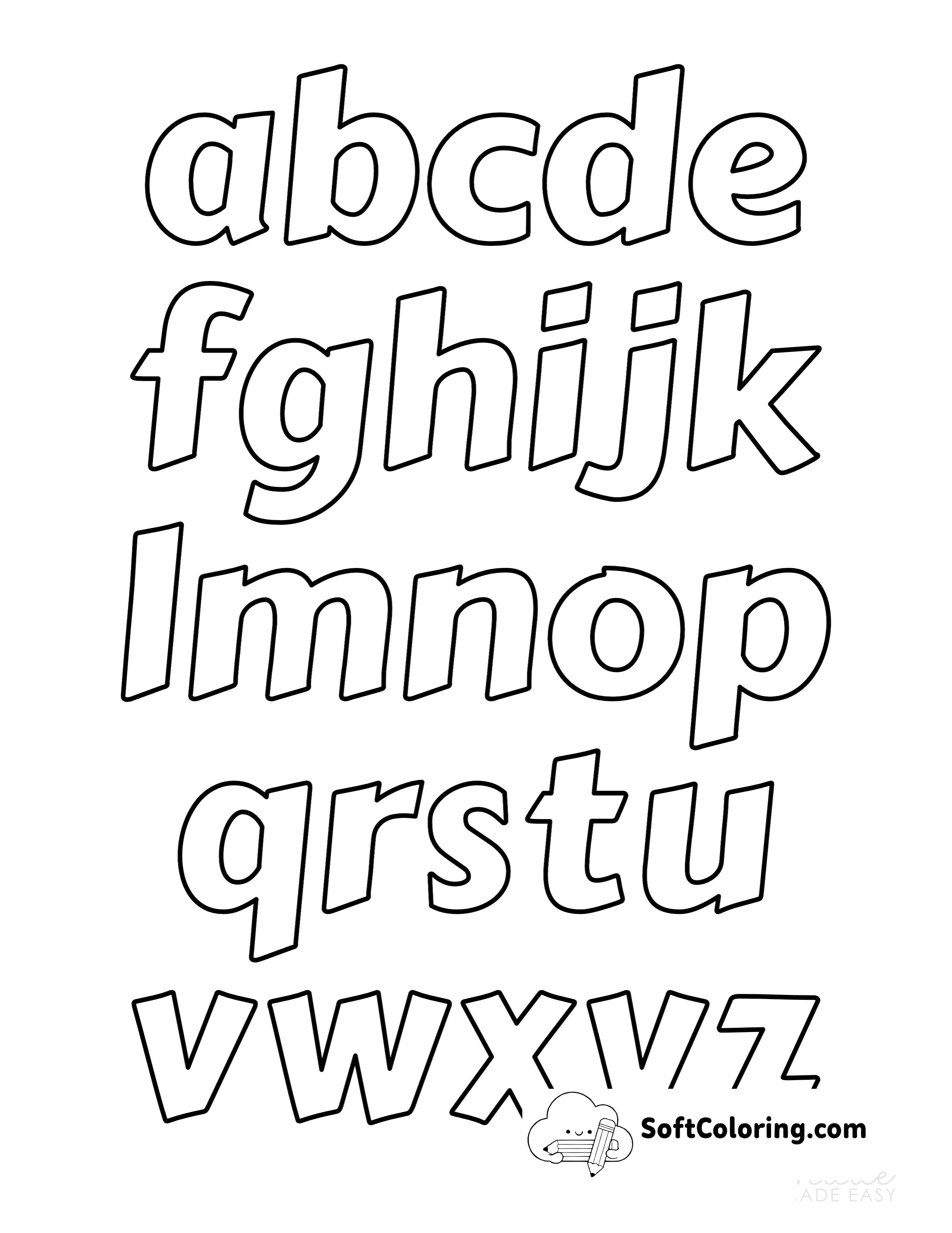 Marker Pen Style Lowercase Alphabet