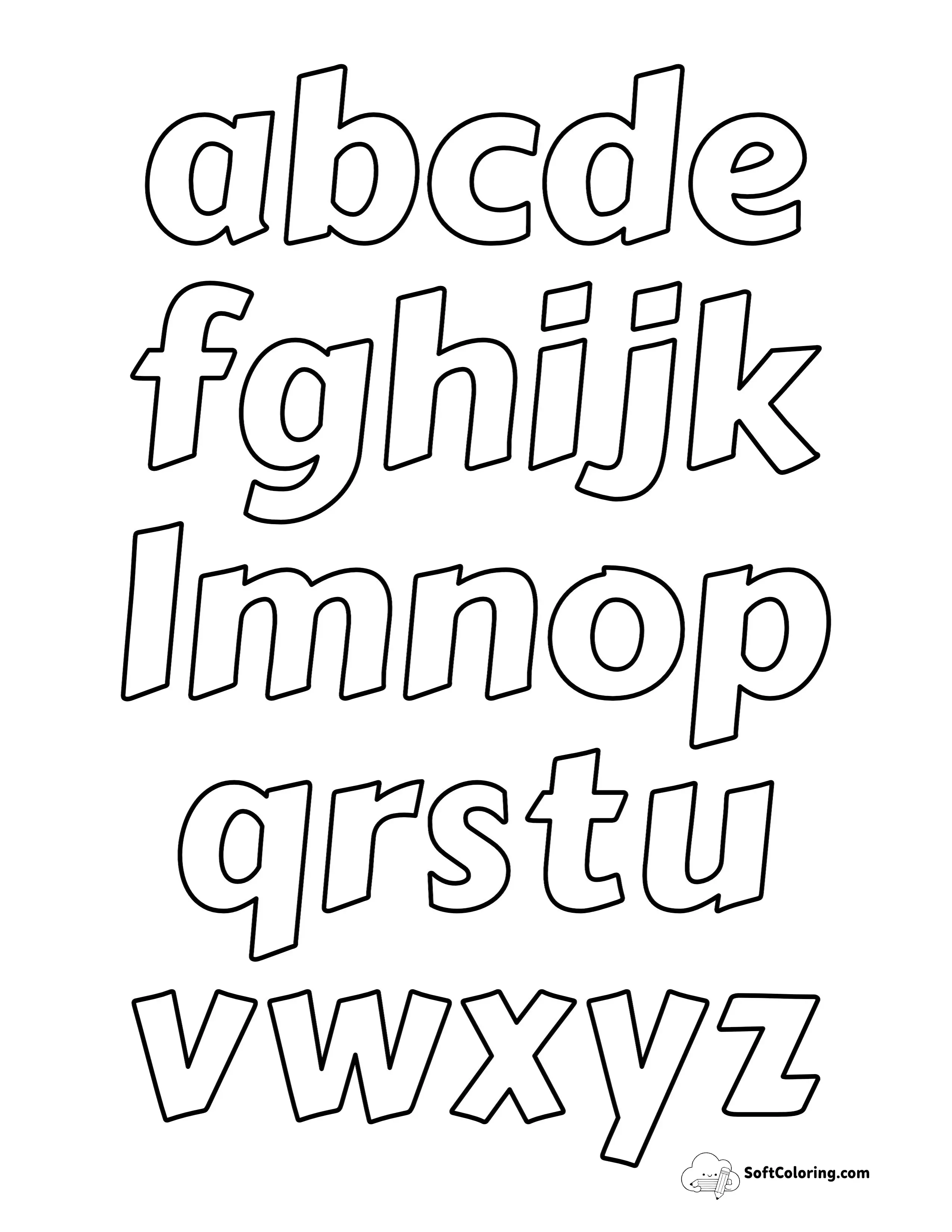 Marker Pen Style Lowercase Alphabet