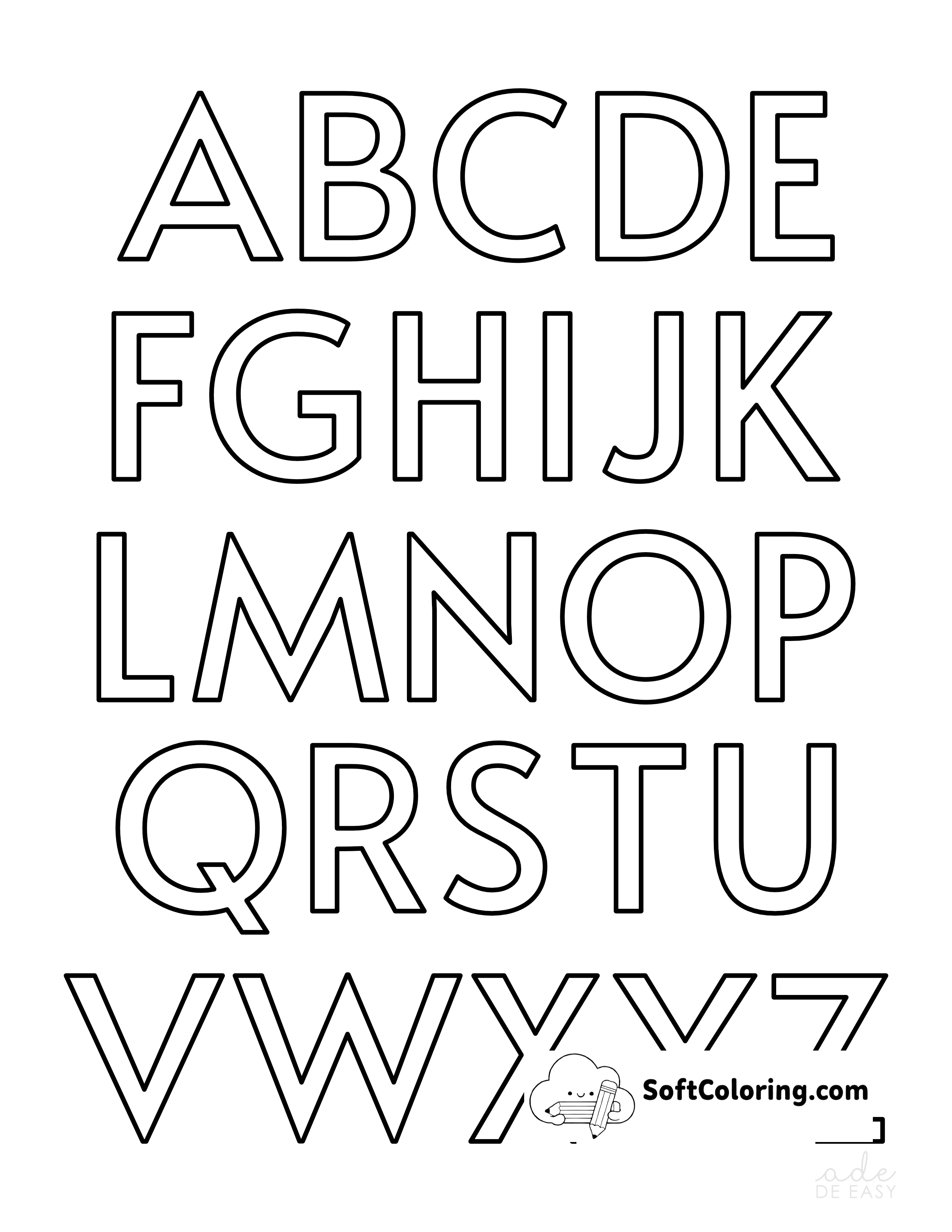 Uppercase Alphabet Coloring Page