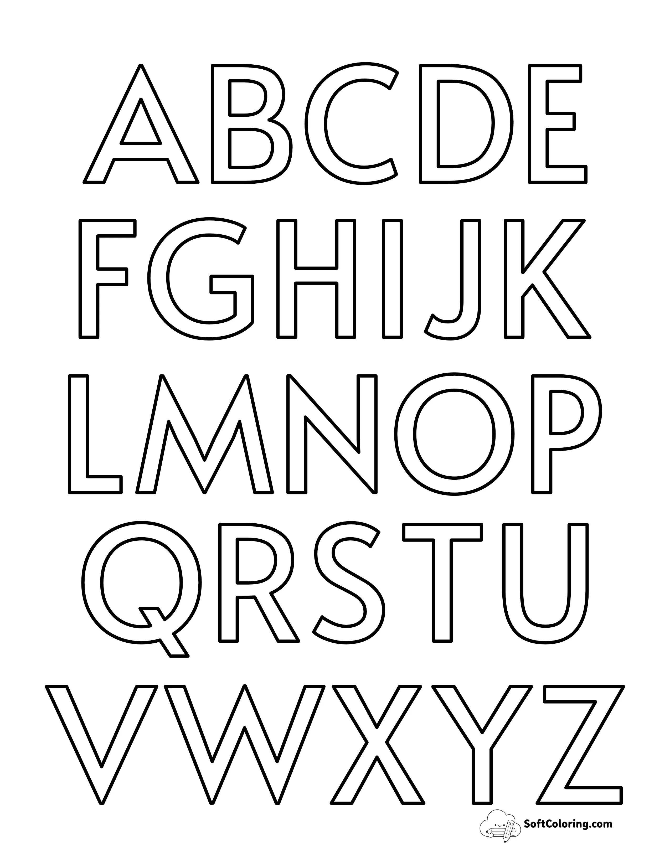 Uppercase Alphabet Coloring Page