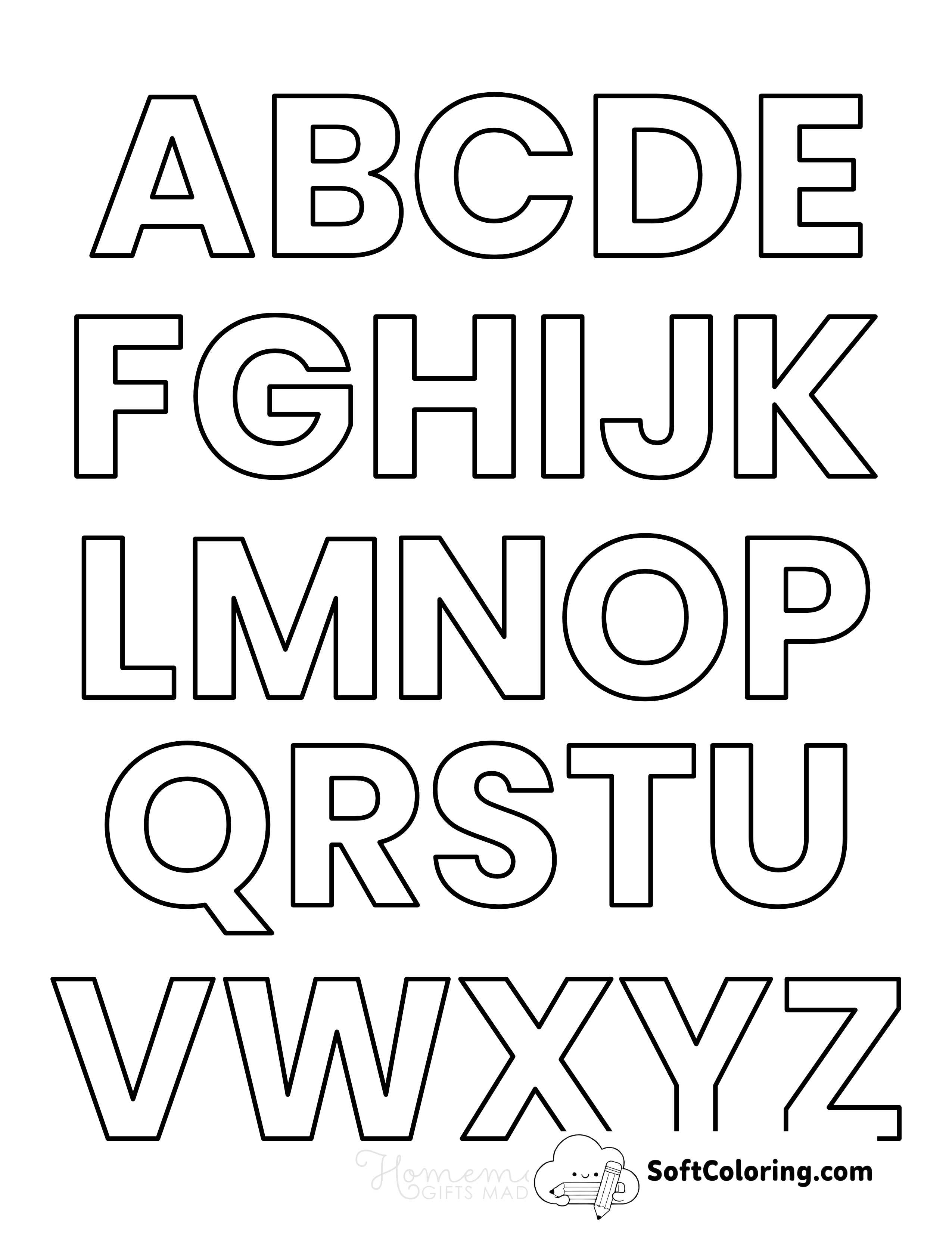 Uppercase ABC Coloring Sheet