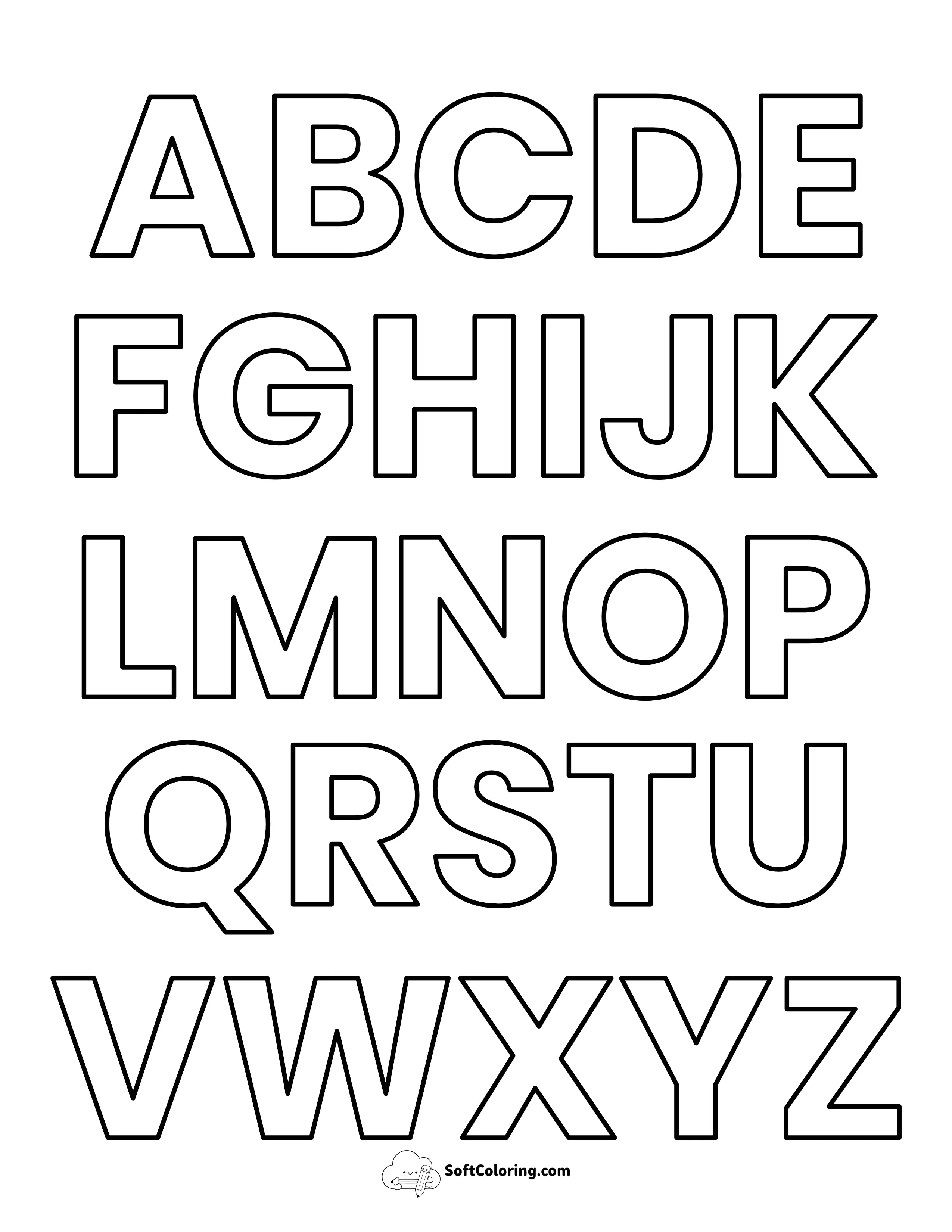 Uppercase Abc Coloring Sheet