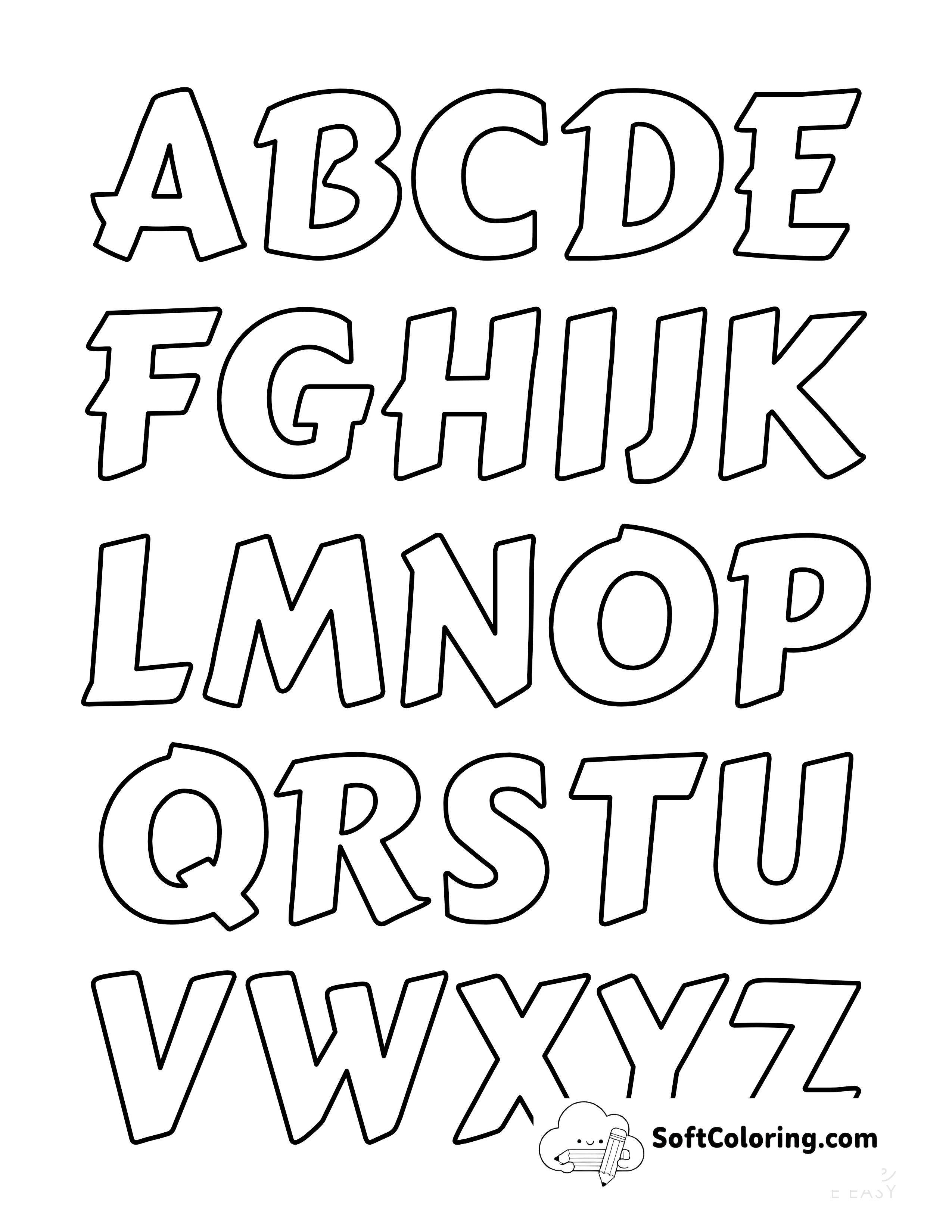 Marker Pen Style Uppercase Alphabet