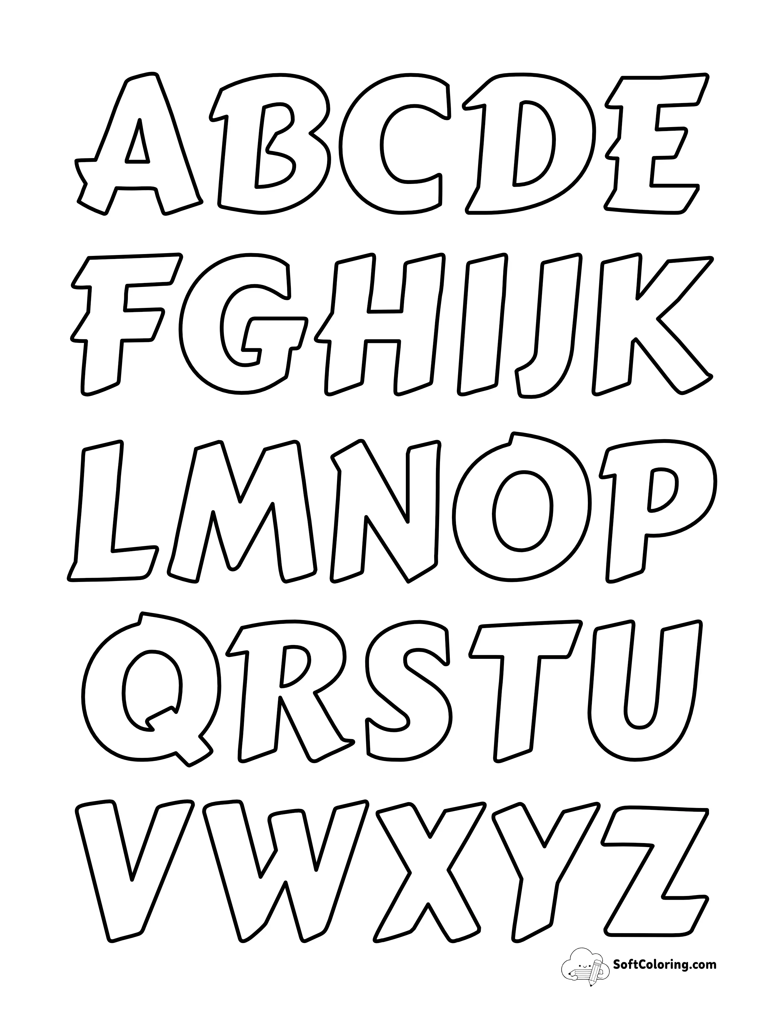 Marker Pen Style Uppercase Alphabet