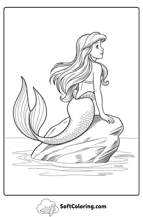 Andersen’s Little Mermaid Coloring Page 2
