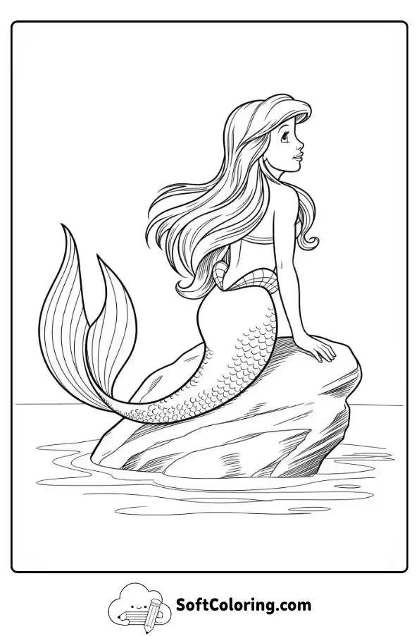 Andersen’s Little Mermaid Coloring Page 2
