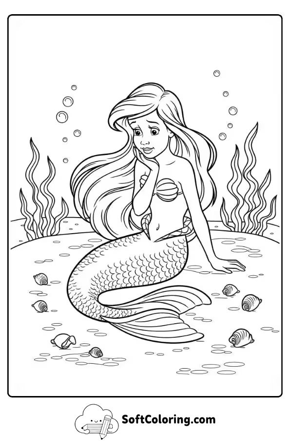 Andersen’s Little Mermaid Coloring Page 4