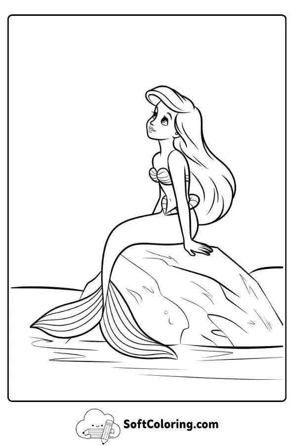 Andersen’s Little Mermaid Coloring Page 1