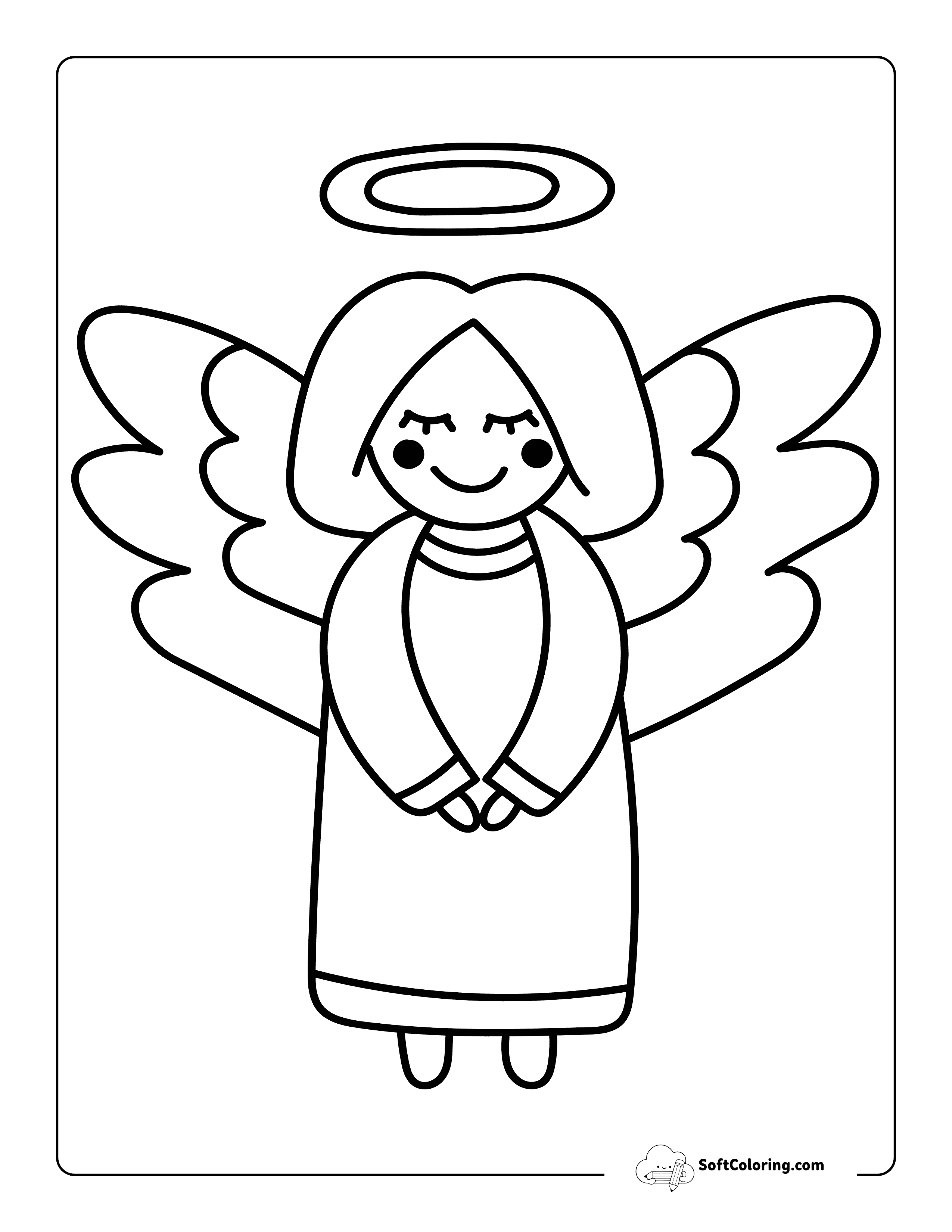 Little Guardian Angel Drawing To Color