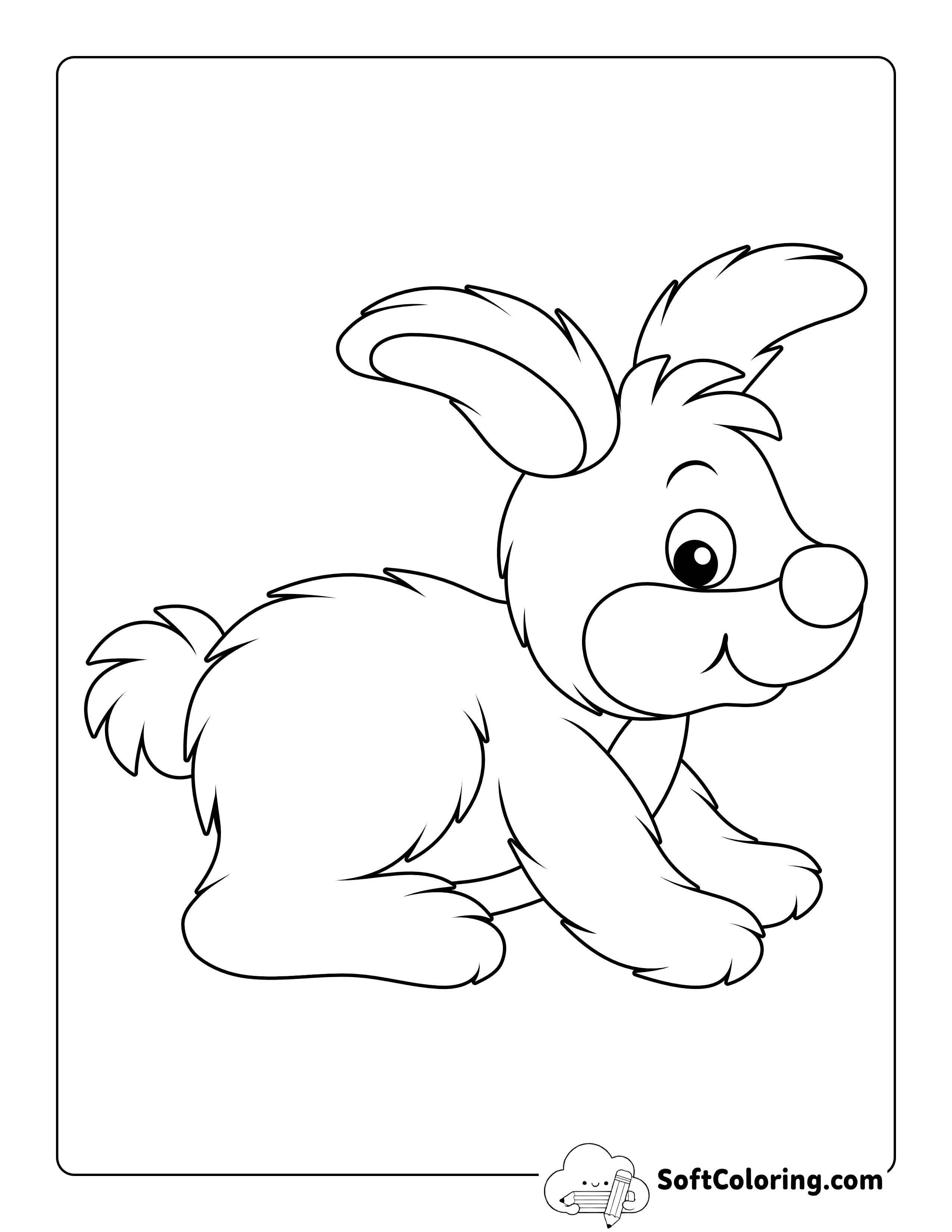 Bunny Rabbit Coloring Page for Preschoolers