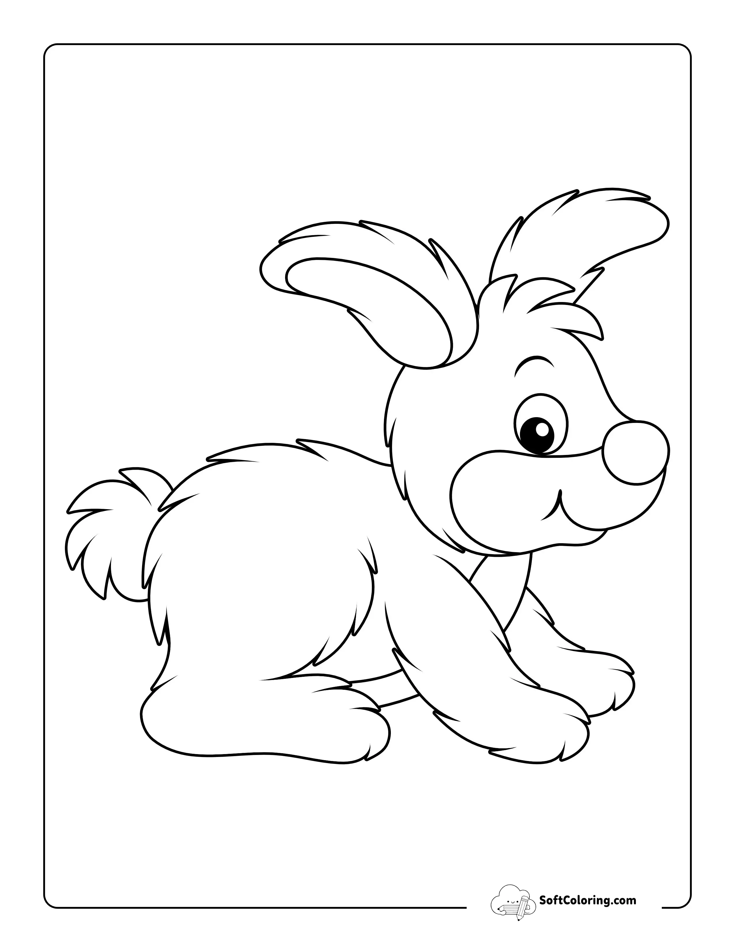Bunny Rabbit Coloring Page For Kids