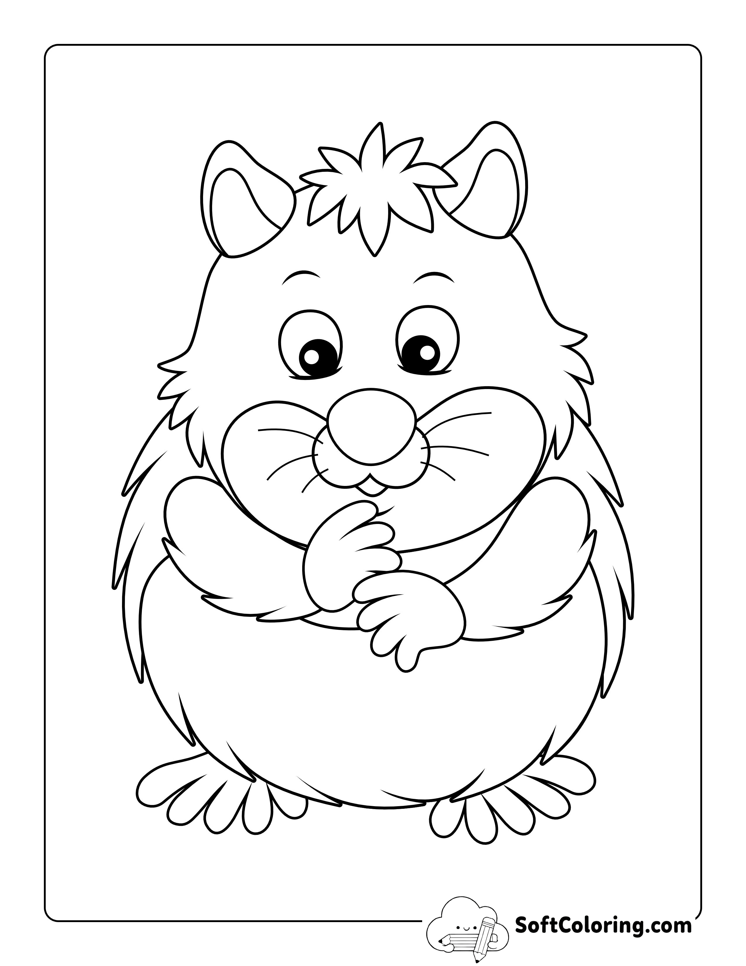 Cute Hamster Printable Picture to Color