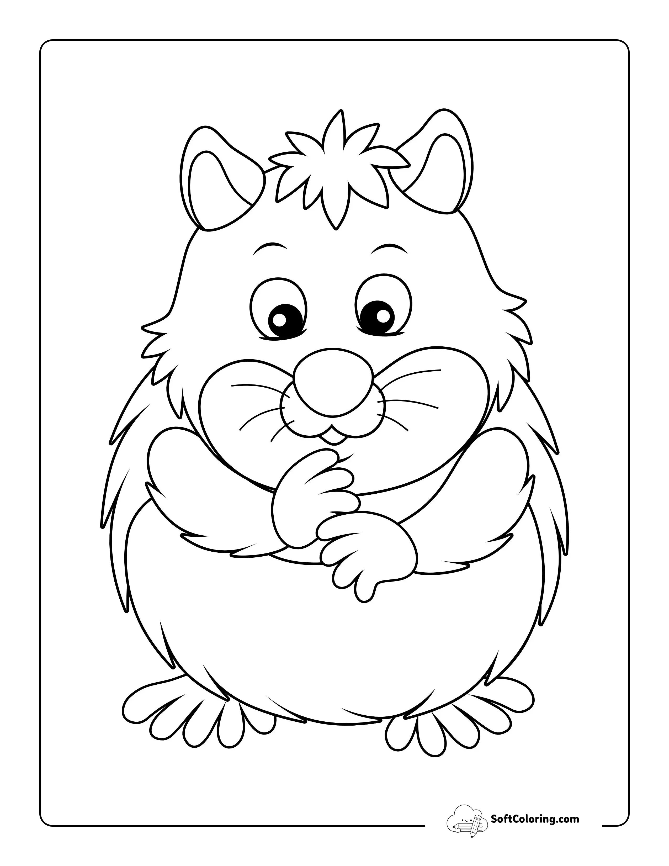 Cute Hamster Picture To Color