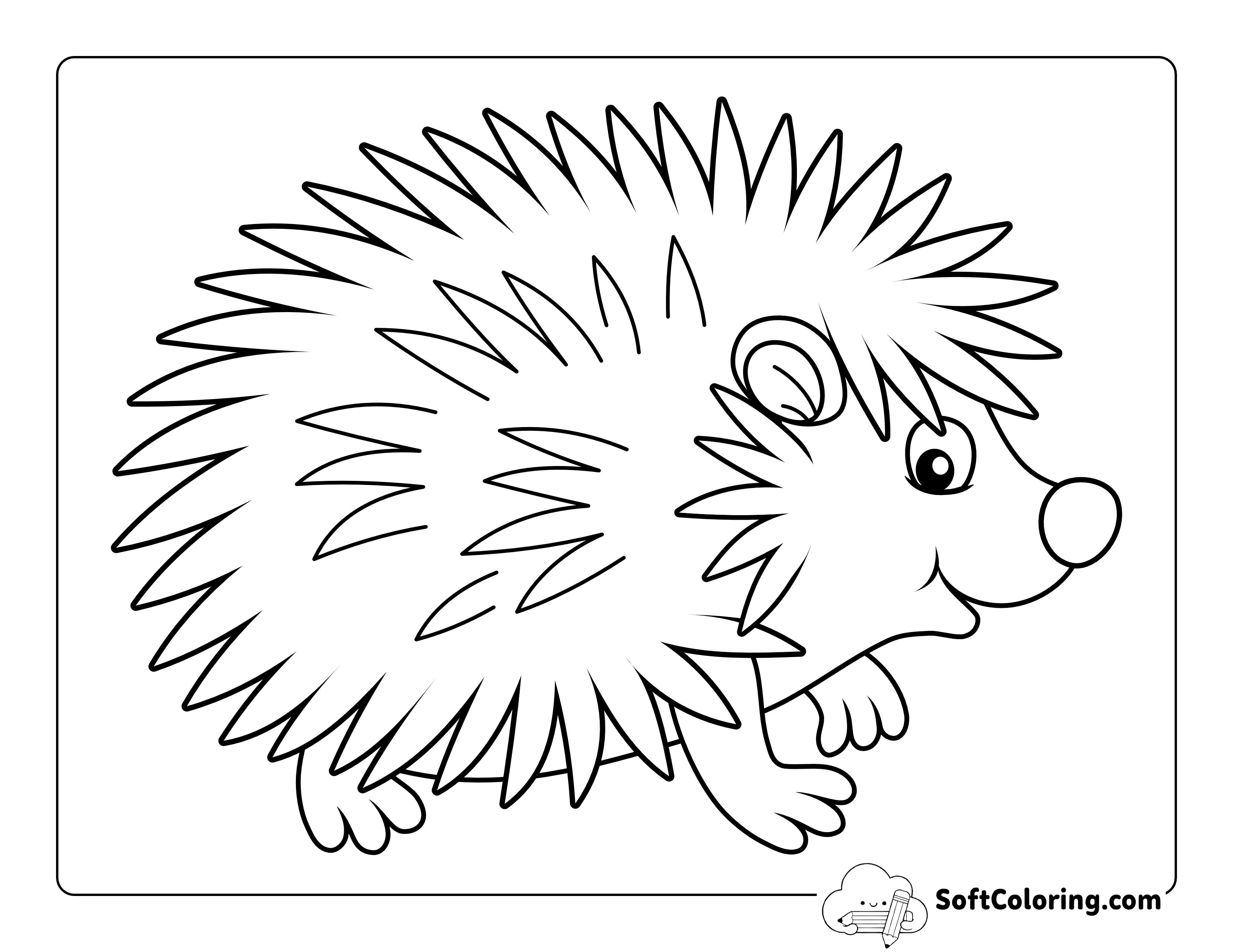 Hedgehog - Fall Animal Coloring Sheet