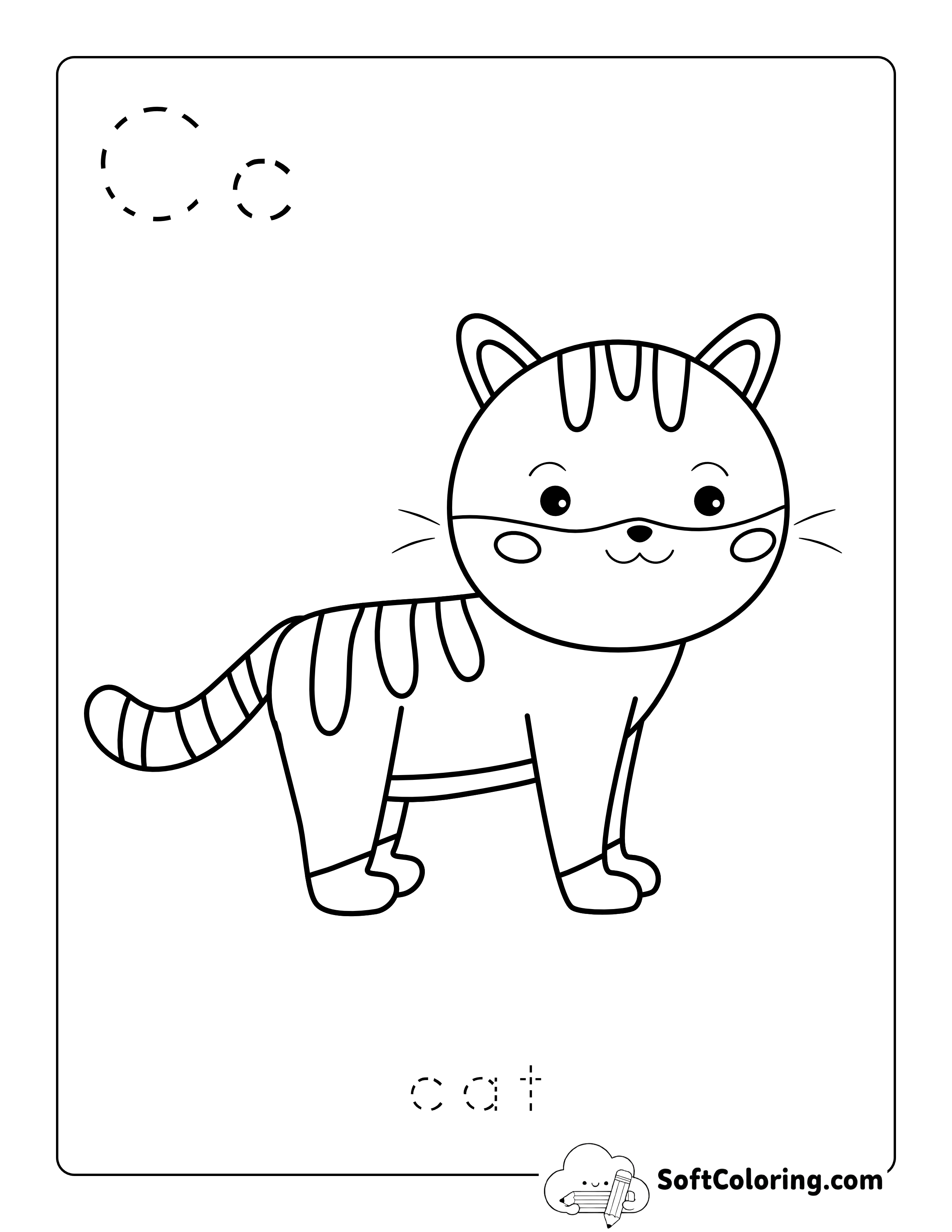 Cat Alphabet Coloring with Letter Tracing