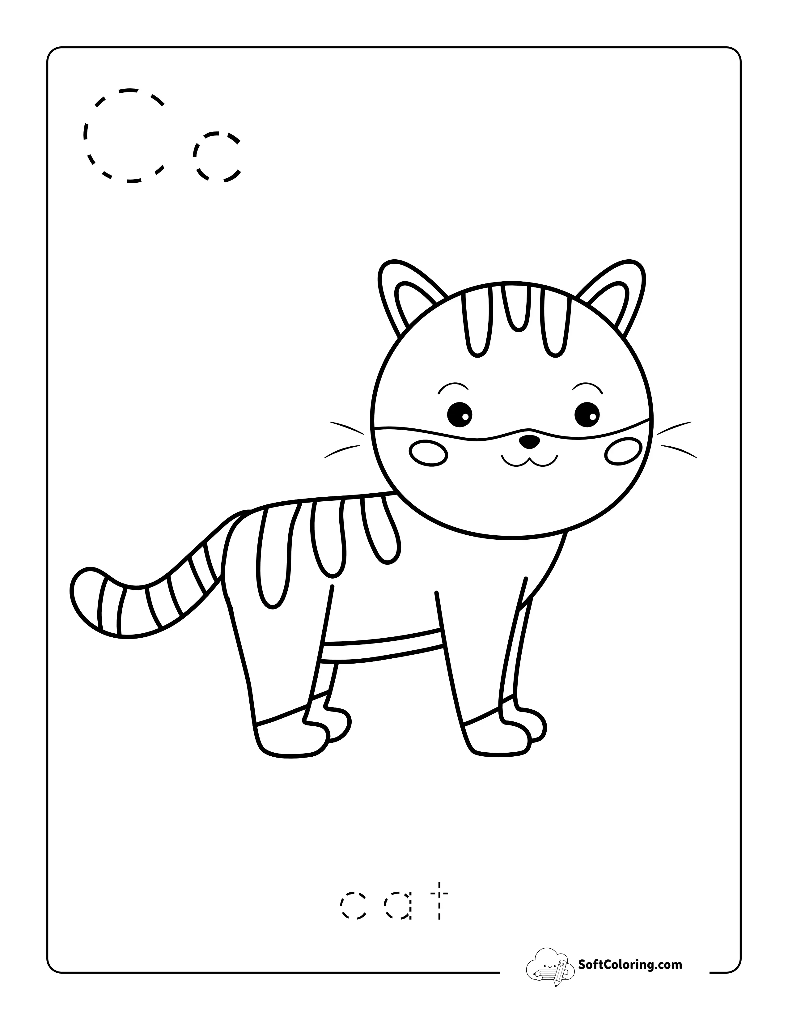 Cat - Animal Coloring Sheet For Kids