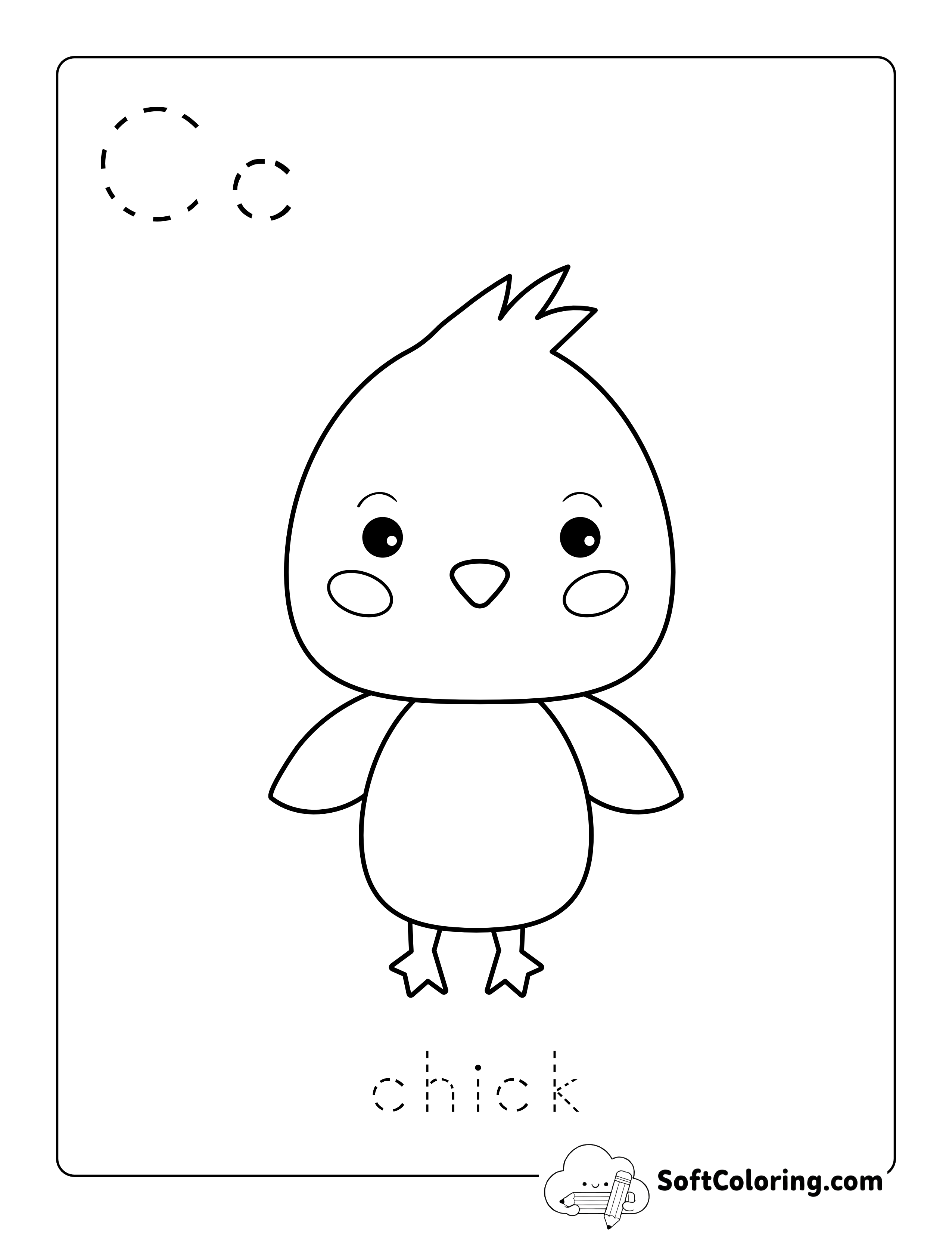 Chick - Baby Animal Picture to Color for Kids