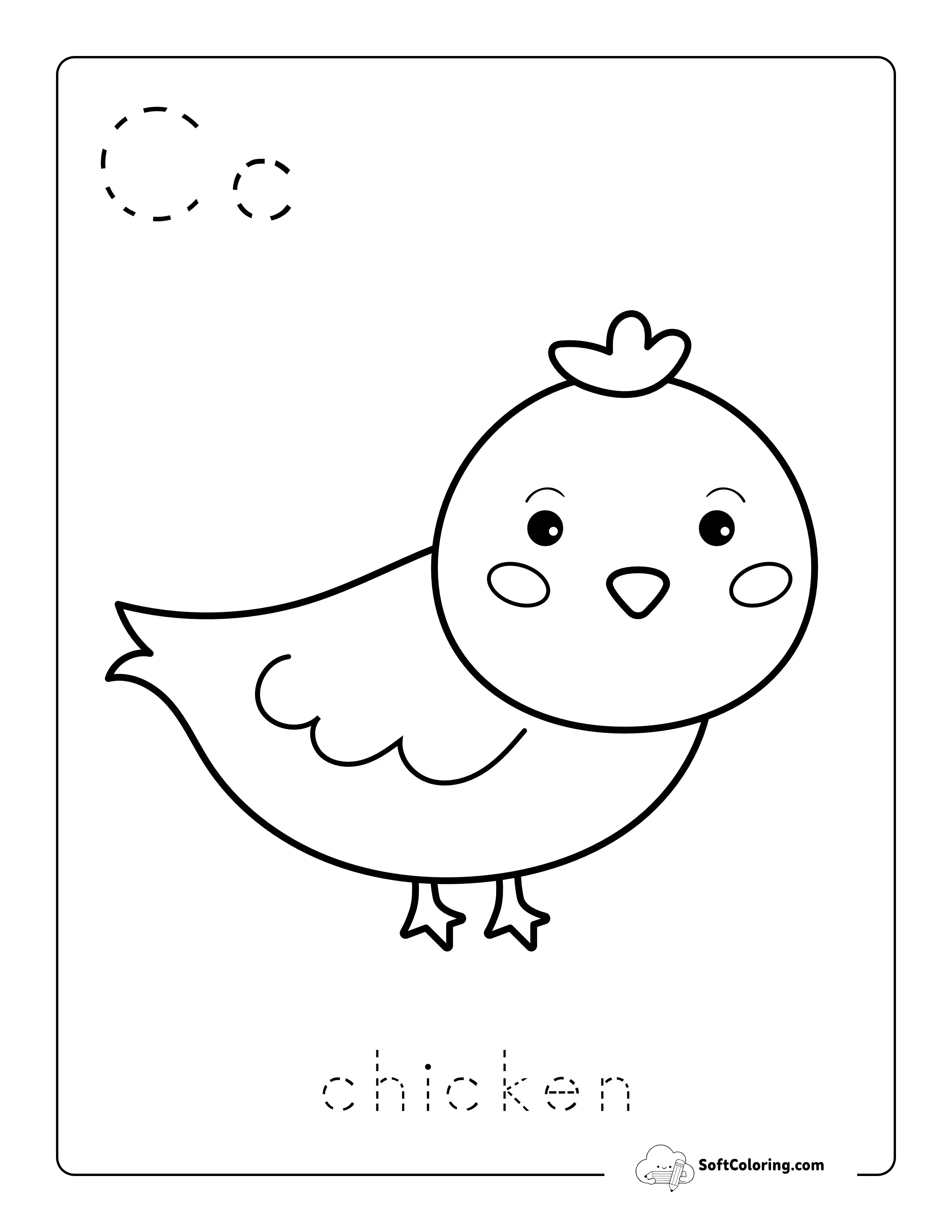"C Is For Chicken" Alphabet Coloring Sheet
