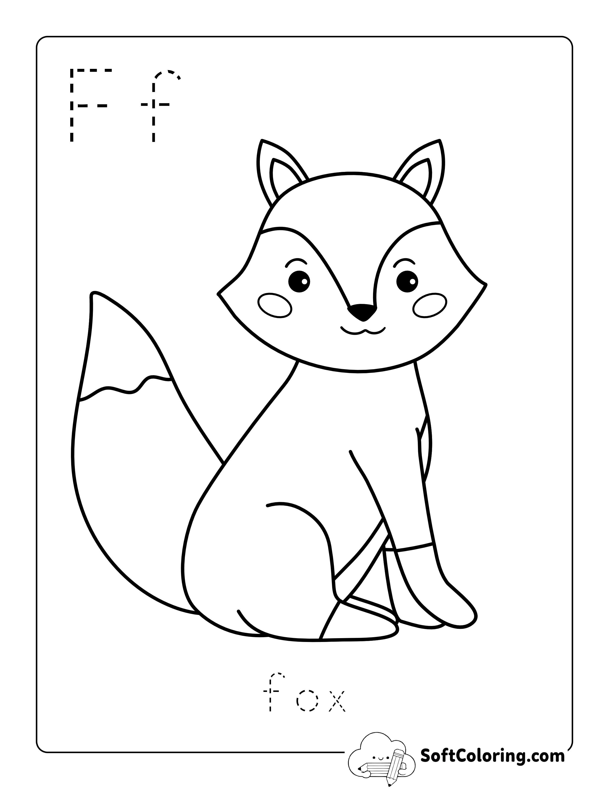 Red Fox - Animal Coloring Sheet for Kindergartners