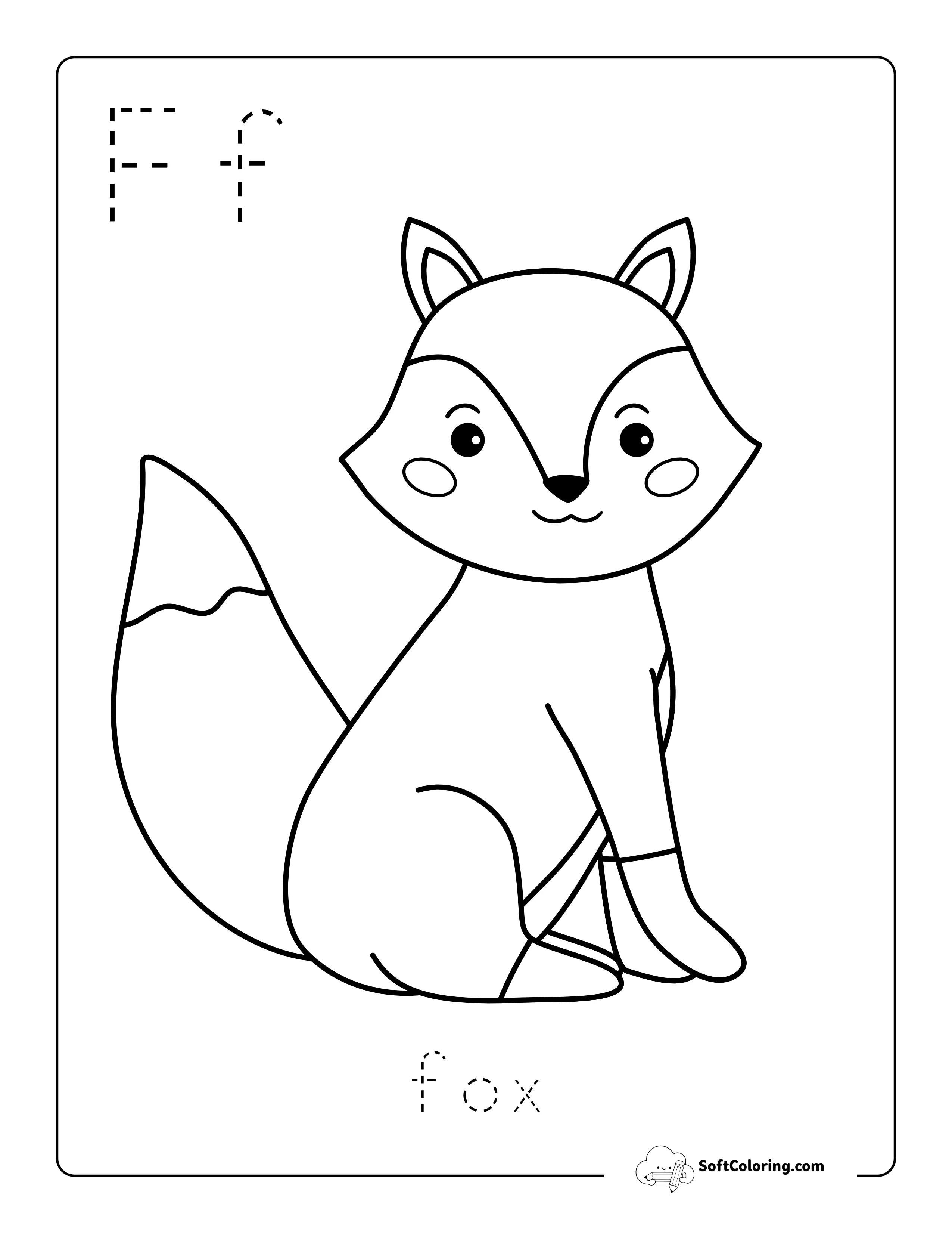 "F Is For Fox" Alphabet Coloring Sheet