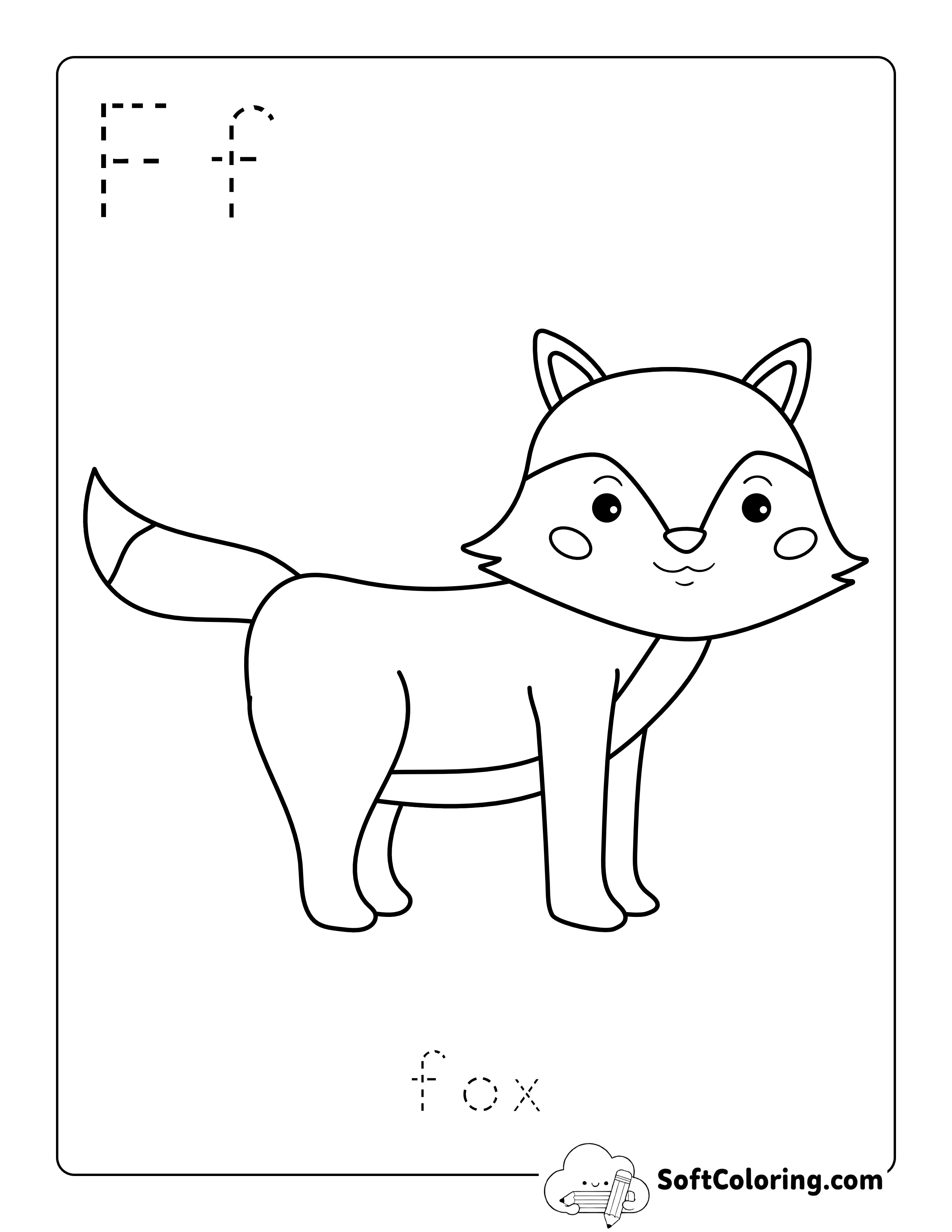 Red Fox - Cute Animal Coloring for Preschoolers