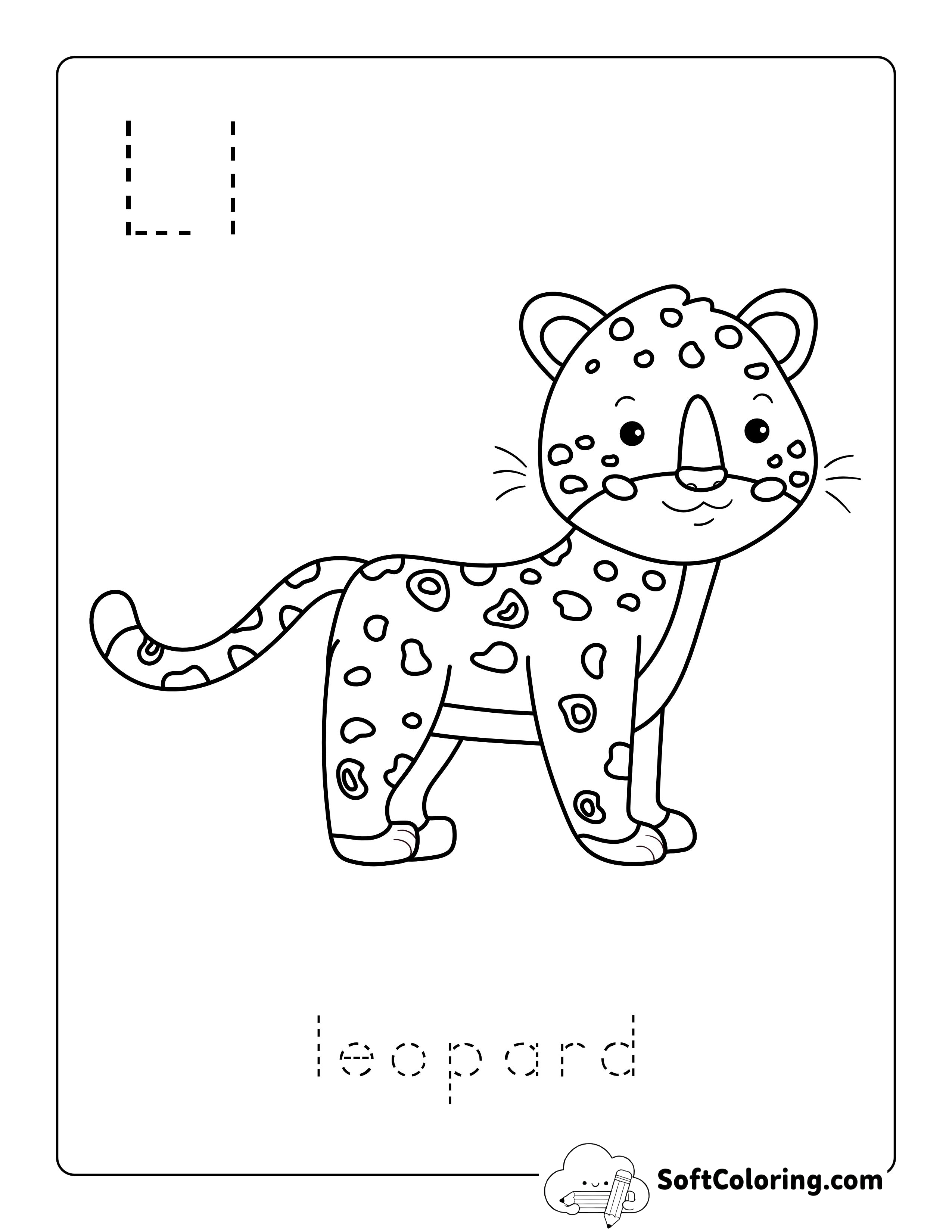 Leopard - Animal Coloring Page Printable
