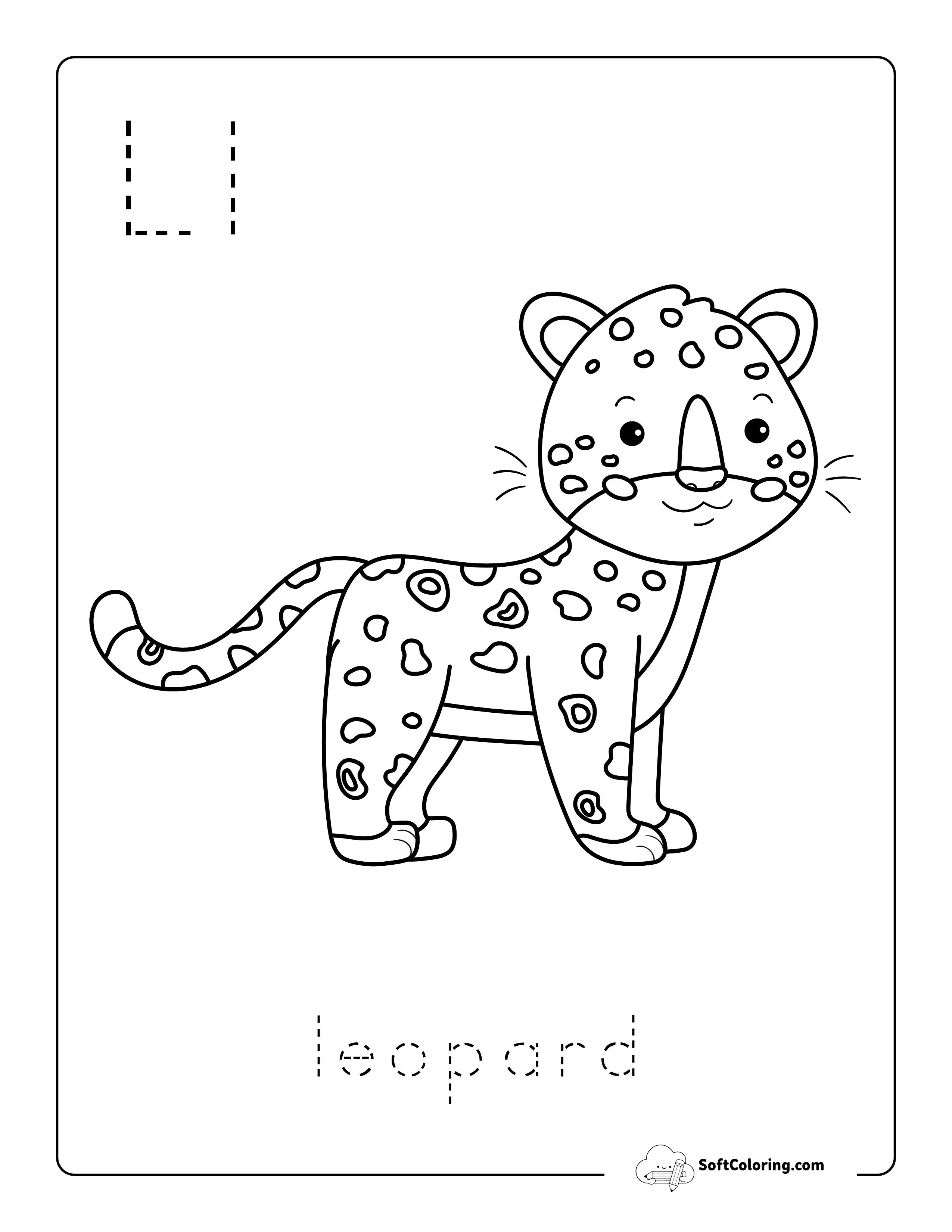 Leopard Animal Letter Tracing For Kids